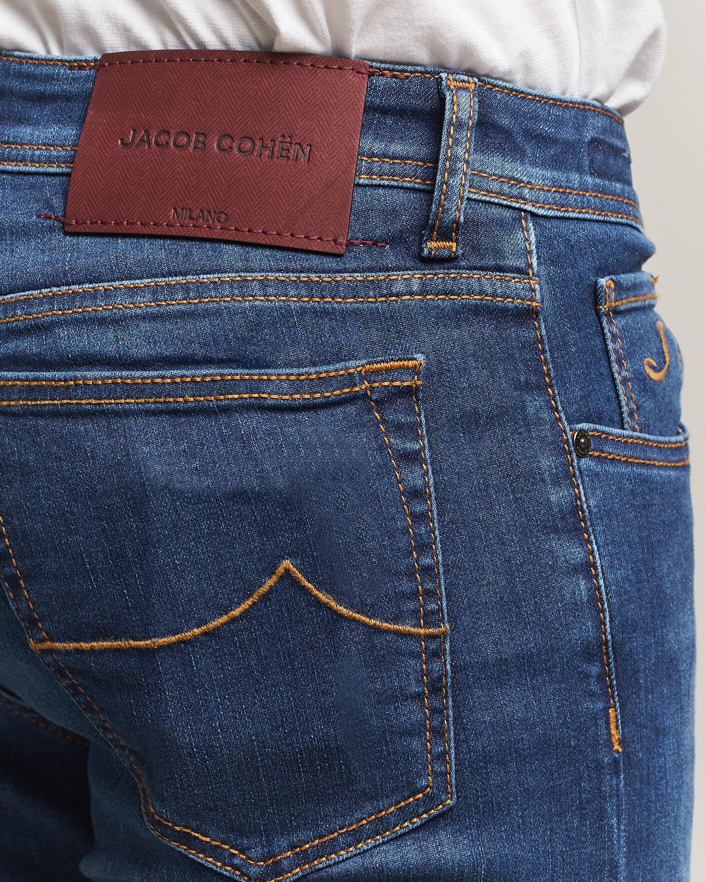 Herre | Jeans | Jacob Cohën | Bard Slim Fit Vintage Wash Stretch Jeans Mid Blue