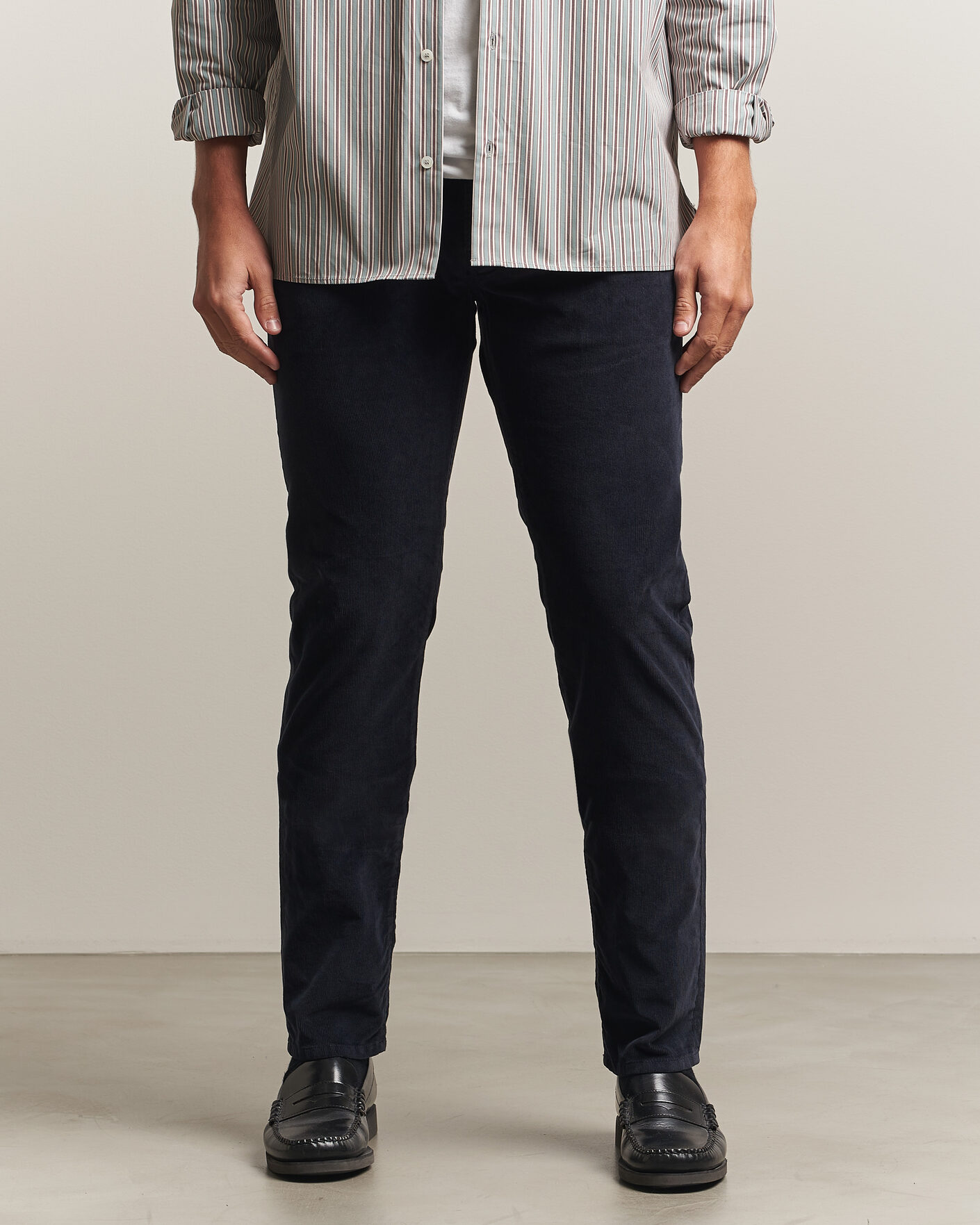 Herre | Bukser | Jacob Cohën | Nick Slim Fit Cotton Trousers Navy