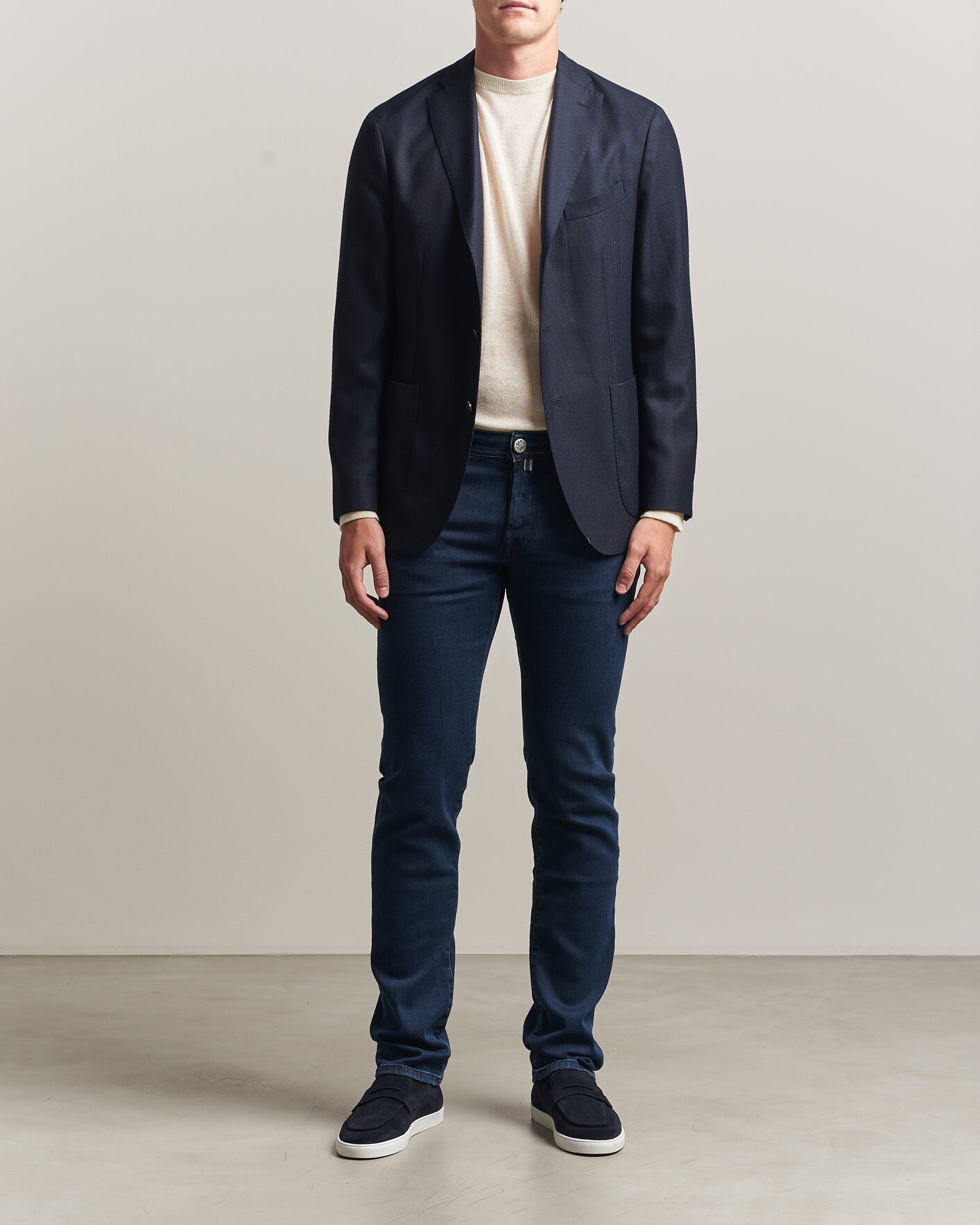 Herre | Jeans | Jacob Cohën | Nick Slim Fit Washed Stretch Jeans Dark Blue