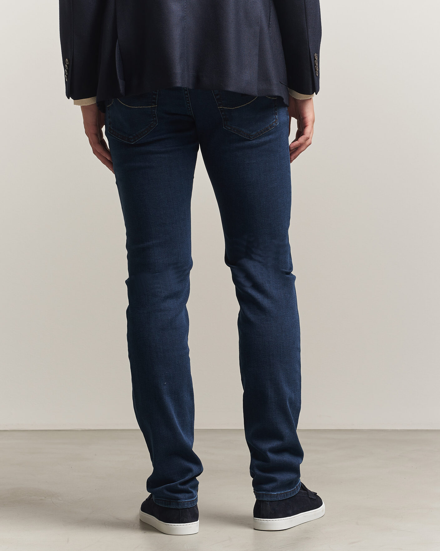 Herre | Jeans | Jacob Cohën | Nick Slim Fit Washed Stretch Jeans Dark Blue
