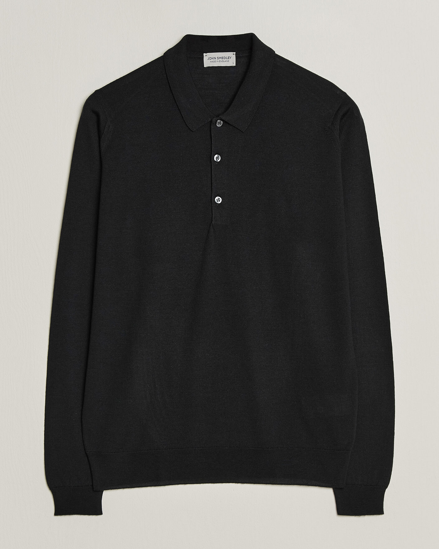 Herre | Trøjer | John Smedley | Belper Extra Fine Merino Polo Pullover Black