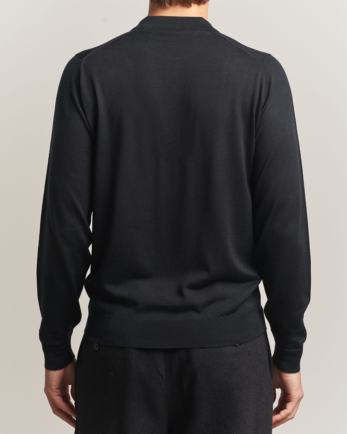 Herre | Trøjer | John Smedley | Belper Extra Fine Merino Polo Pullover Black