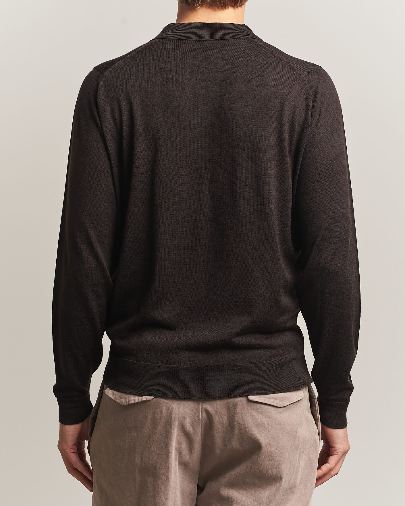 Herre | Trøjer | John Smedley | Belper Extra Fine Merino Polo Pullover Faulkner Brown