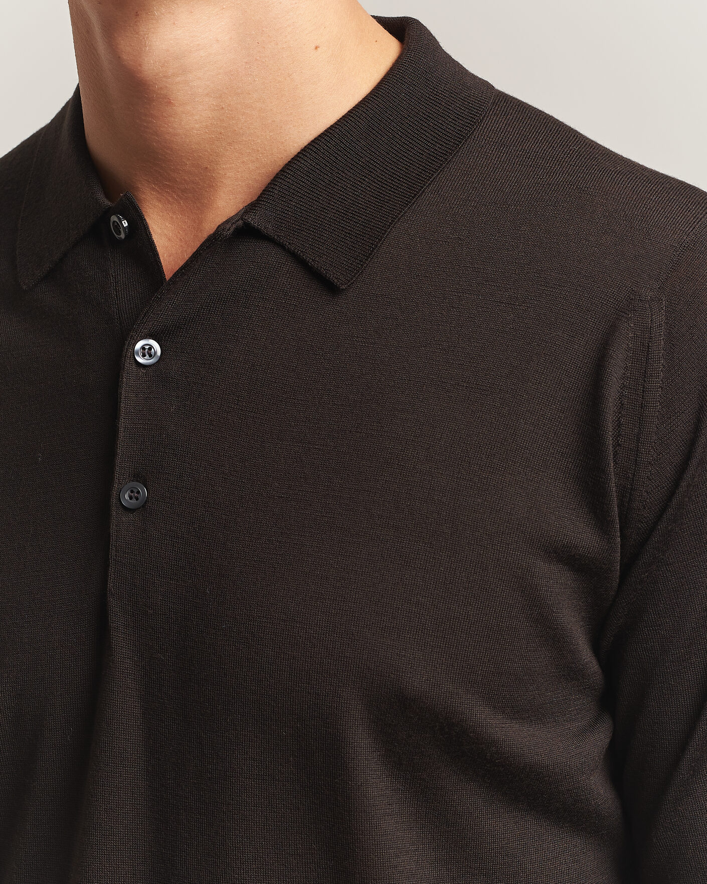 Herre | Trøjer | John Smedley | Belper Extra Fine Merino Polo Pullover Faulkner Brown