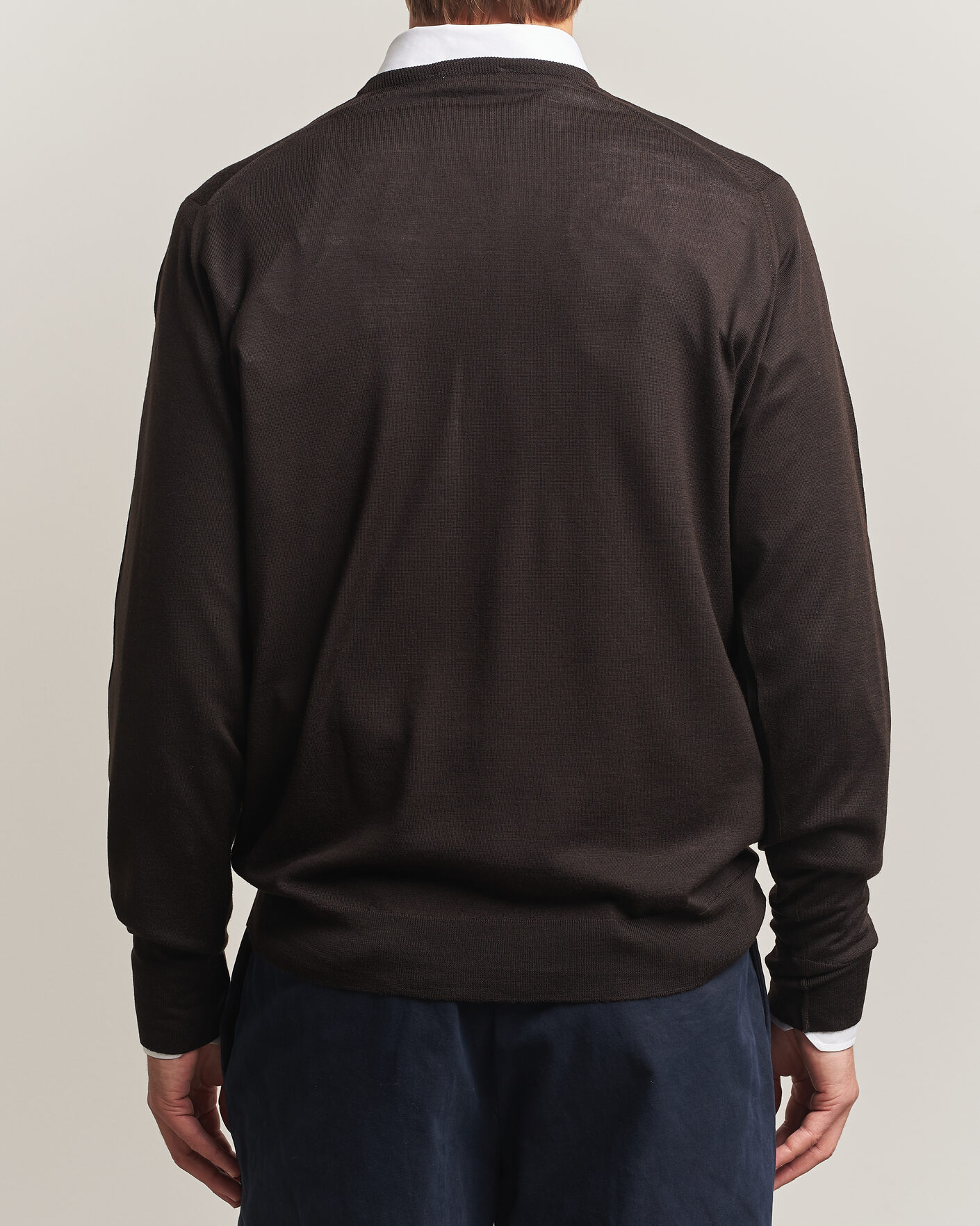 Herre | Trøjer | John Smedley | Bobby Extra Fine Merino V-Neck Pullover Faulkner Brown
