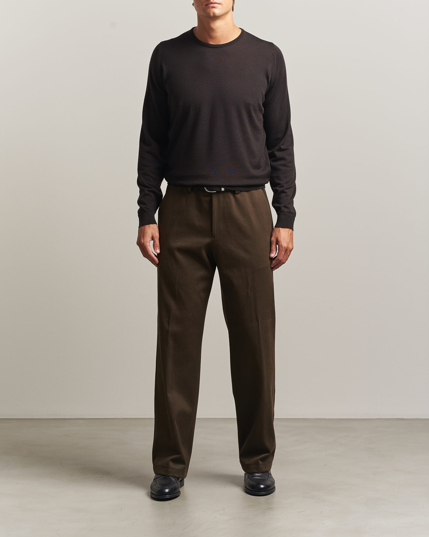 Herre | Trøjer | John Smedley | Lundy Extra Fine Merino Crew Neck Faulkner Brown