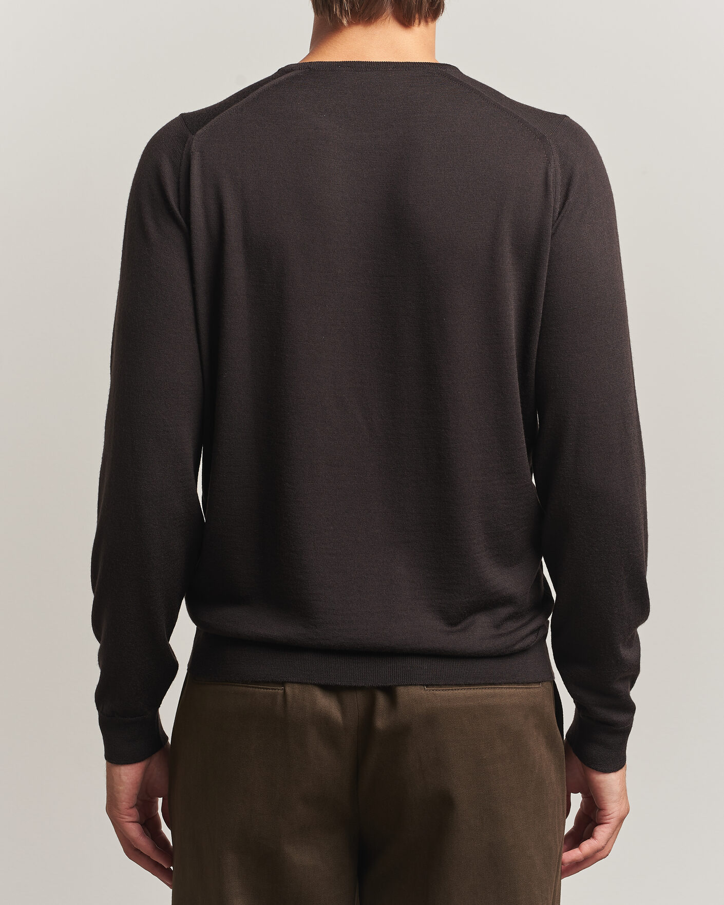 Herre | Trøjer | John Smedley | Lundy Extra Fine Merino Crew Neck Faulkner Brown