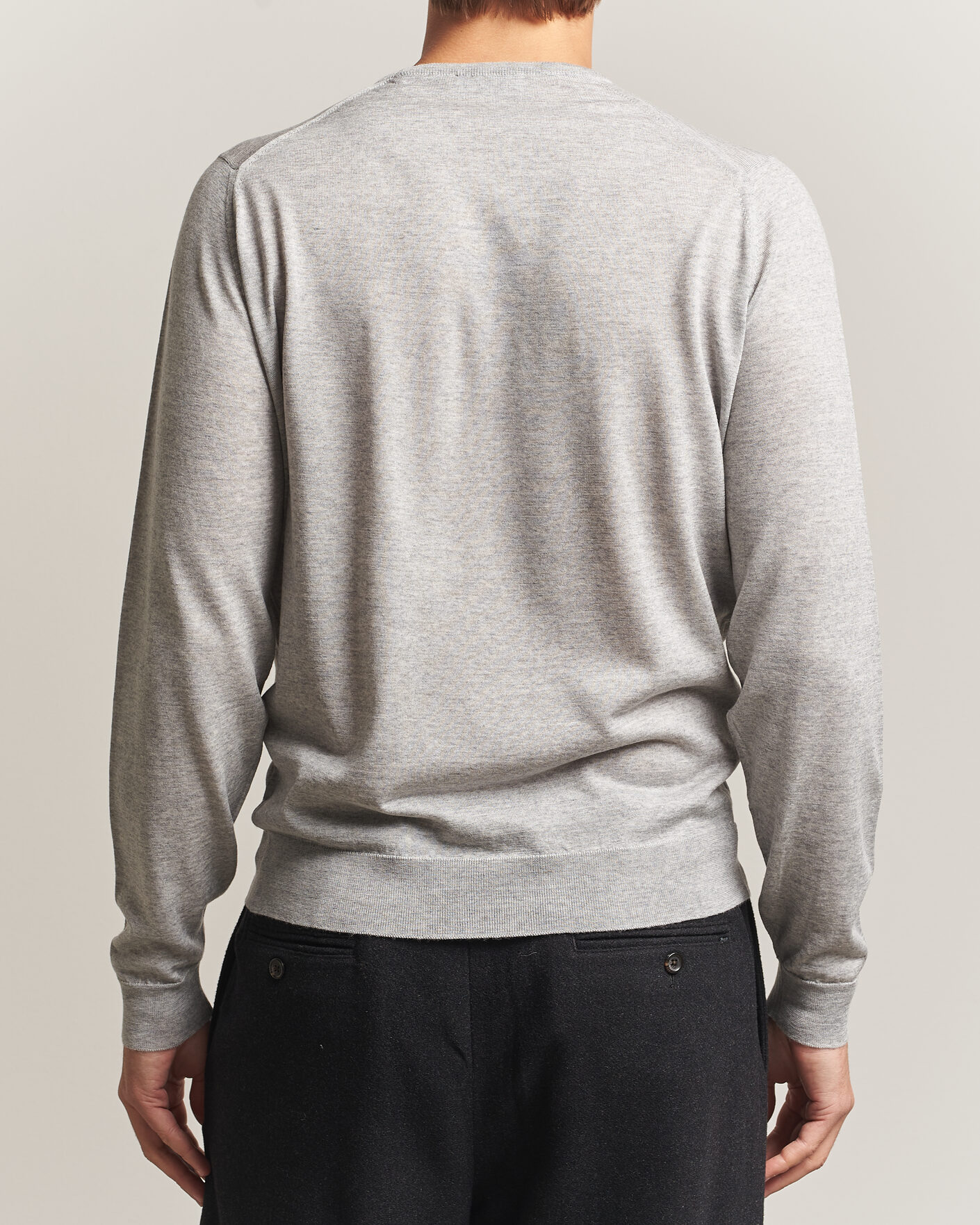 Herre | Trøjer | John Smedley | Lundy Extra Fine Merino Crew Neck Nimbus Grey