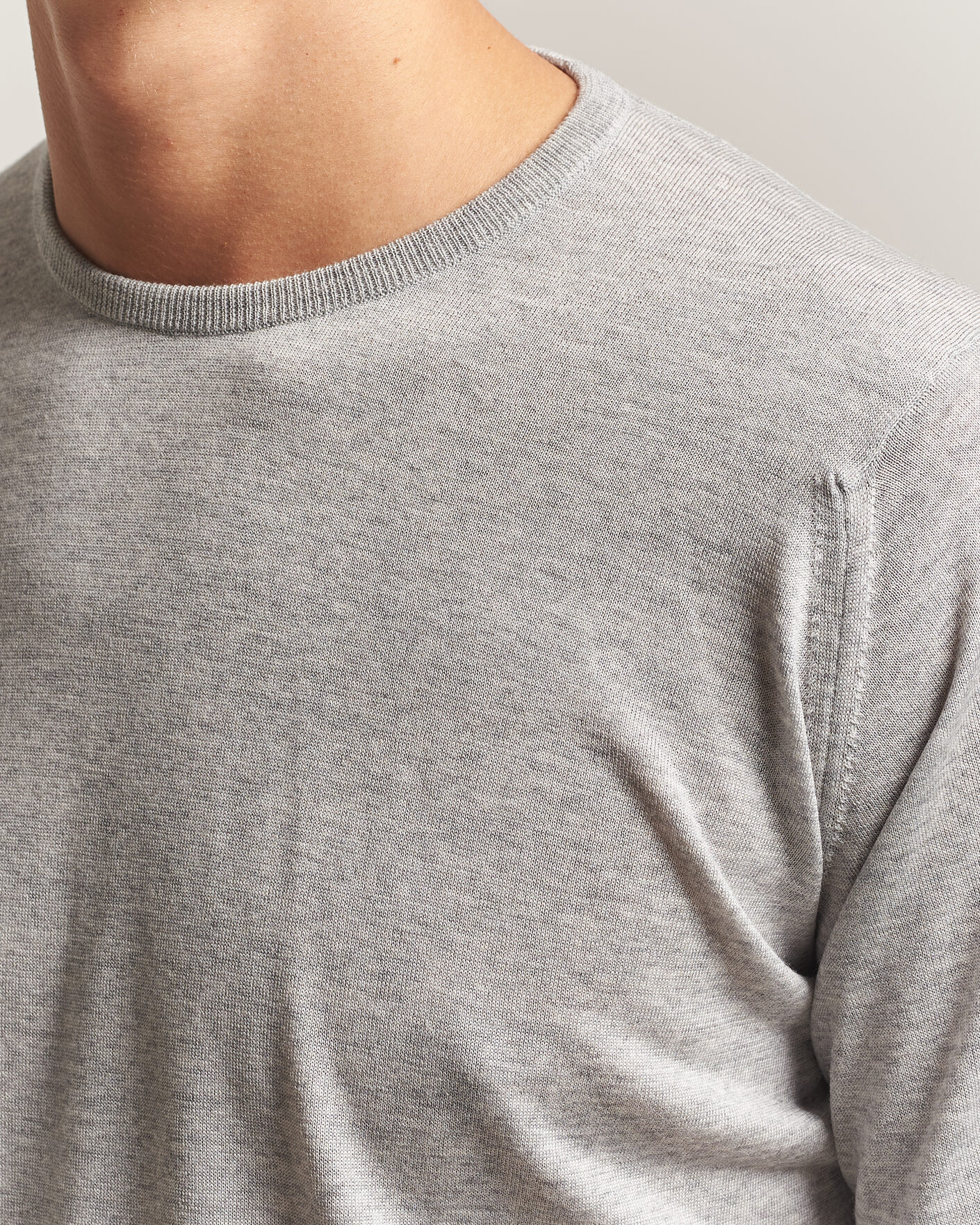 Herre | Trøjer | John Smedley | Lundy Extra Fine Merino Crew Neck Nimbus Grey