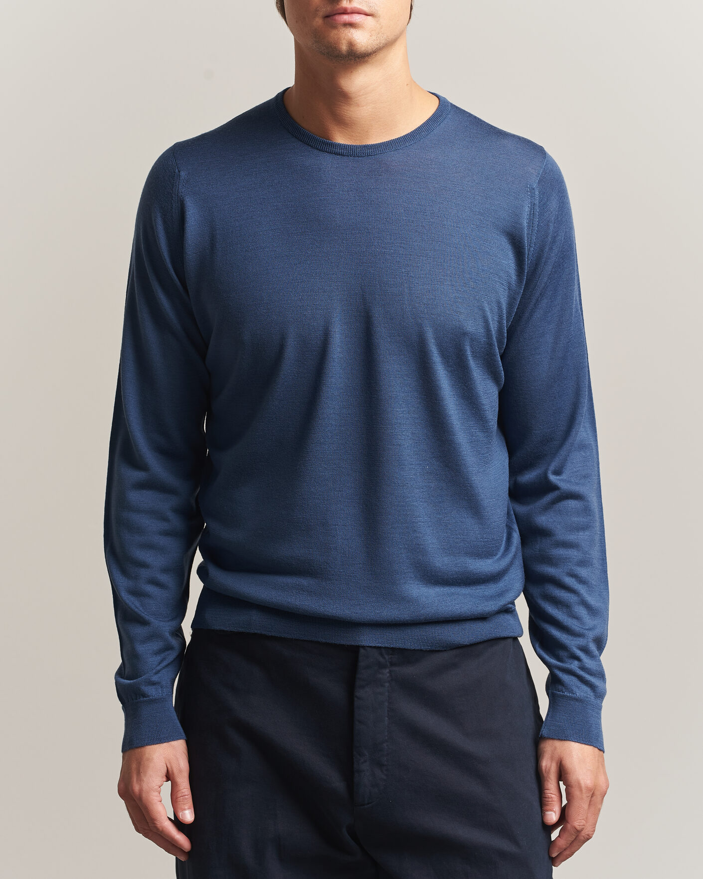 Herre | Trøjer | John Smedley | Lundy Extra Fine Merino Crew Neck Teal Firth
