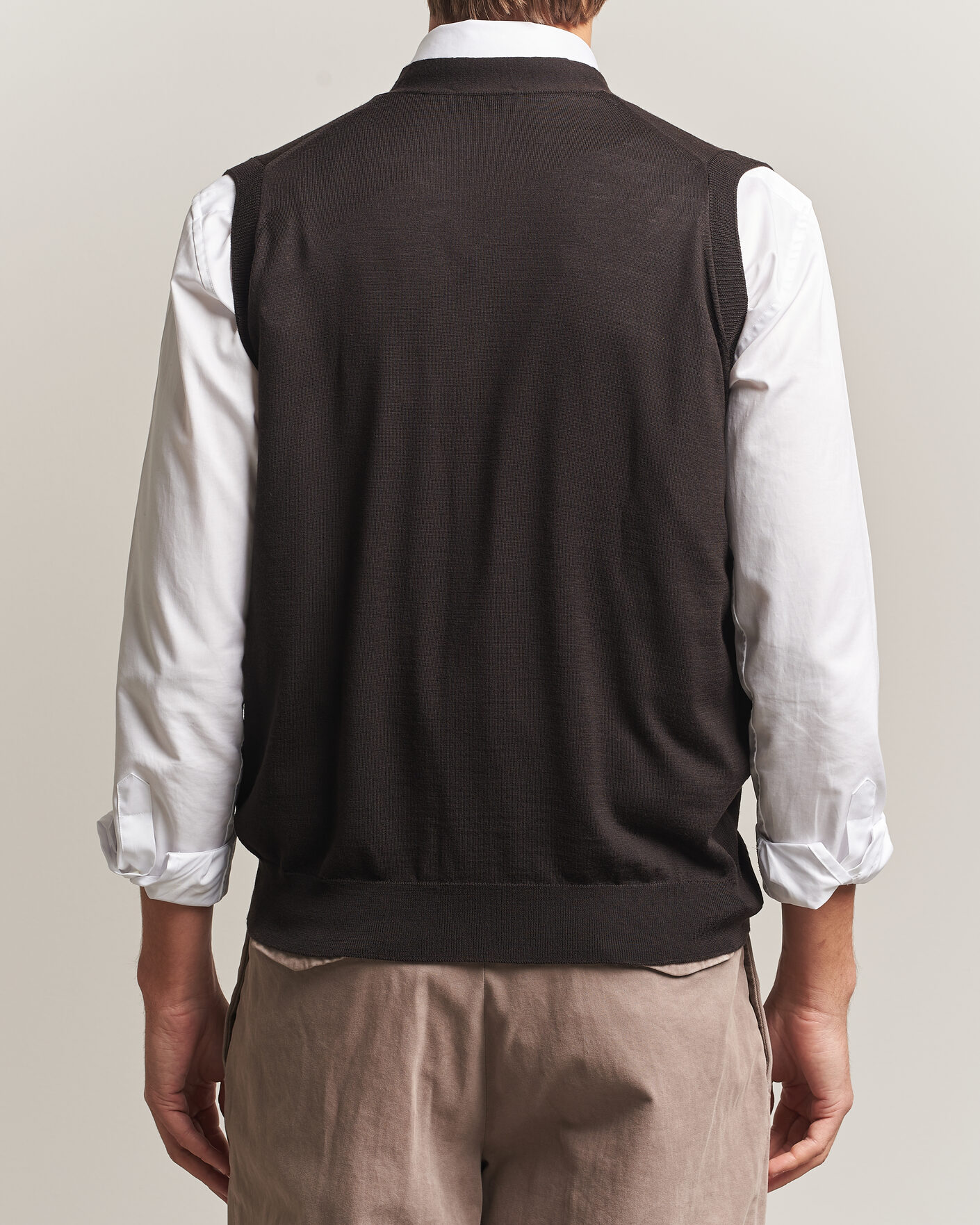 Herre | Trøjer | John Smedley | Bolton Extra Fine Merino Waistcoat Faulkner Brown