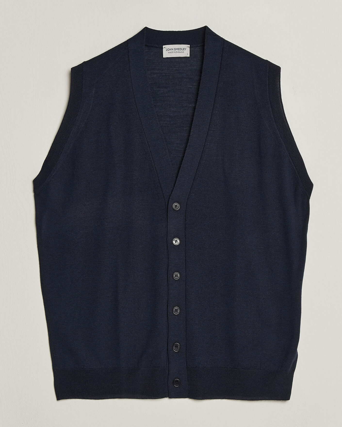 Herre | Trøjer | John Smedley | Bolton Extra Fine Merino Waistcoat Midnight