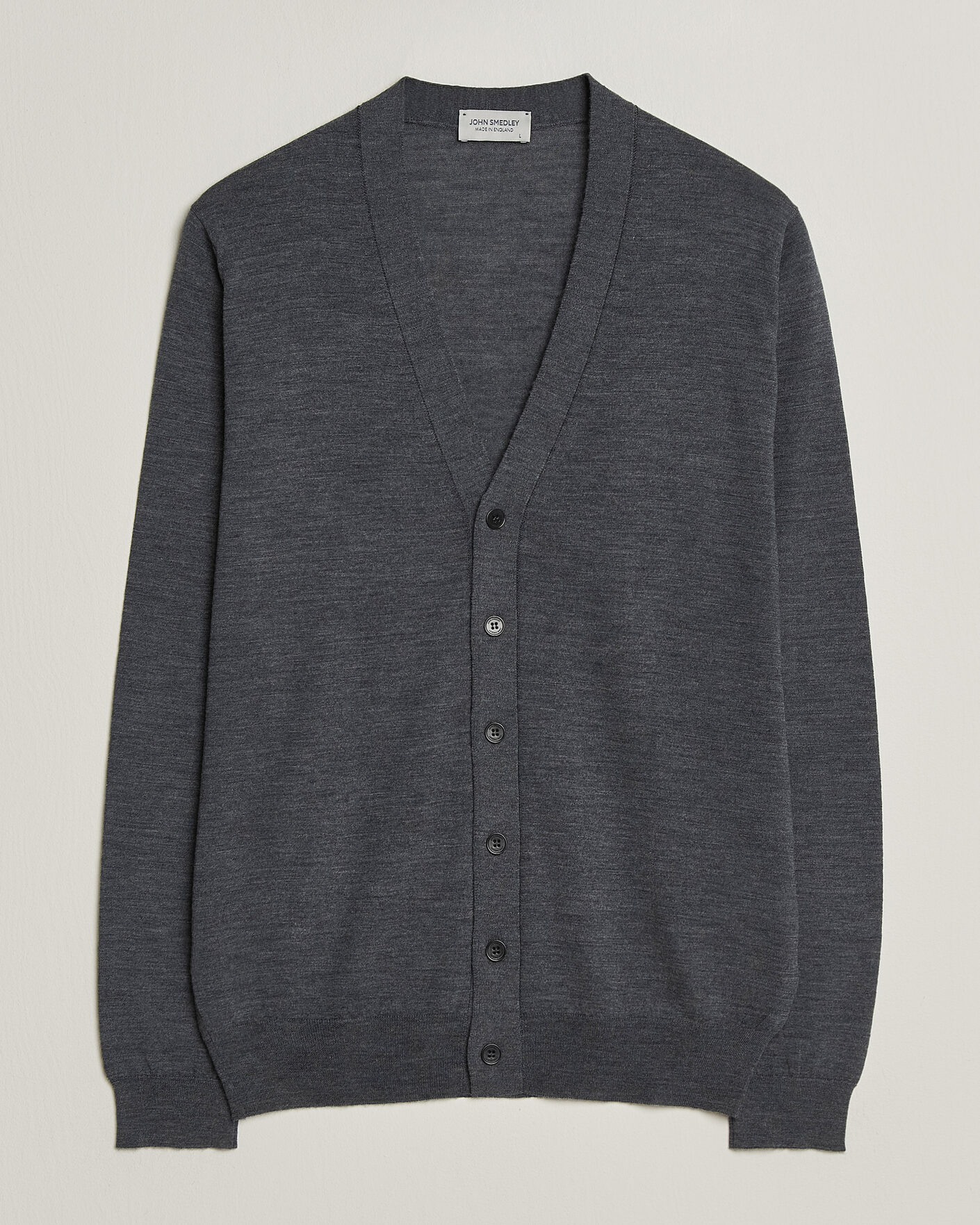 Herre | Trøjer | John Smedley | Bradrick Extra Fine Merino Cardigan Charcoal