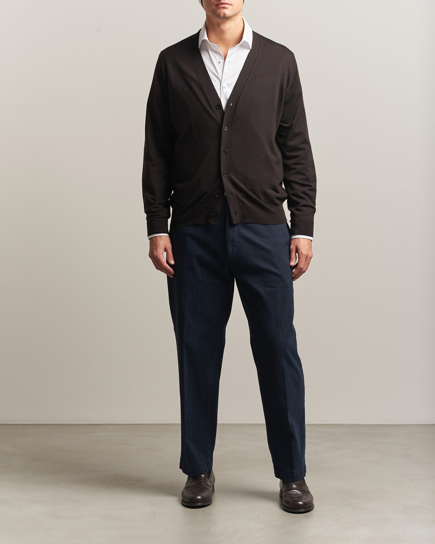 Herre | Trøjer | John Smedley | Bradrick Extra Fine Merino Cardigan Faulkner Brown
