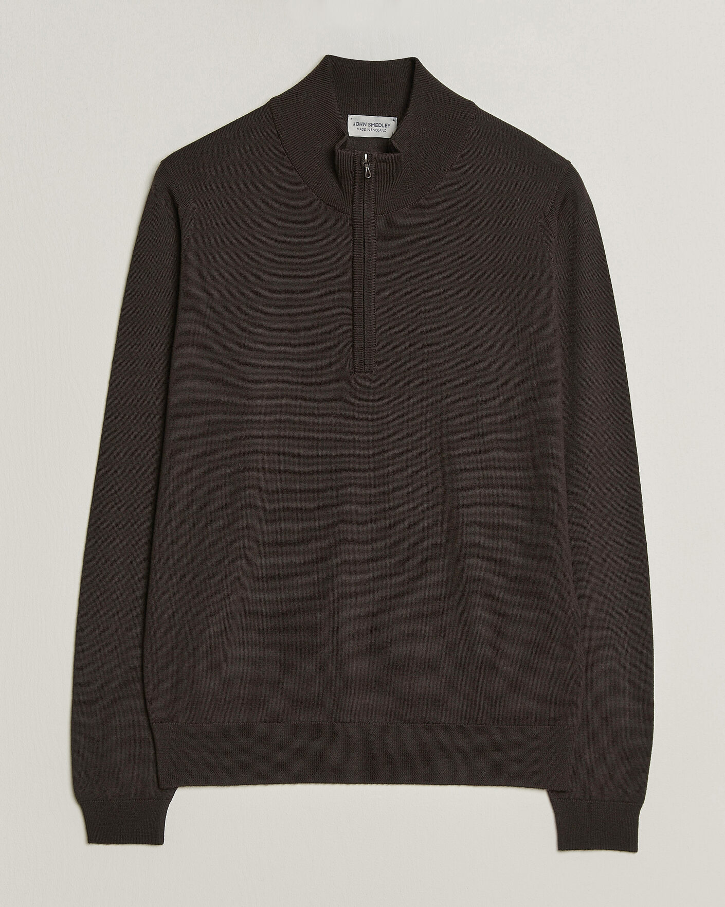 Herre | Trøjer | John Smedley | Tapton Extra Fine Merino Half Zip Faulkner Brown