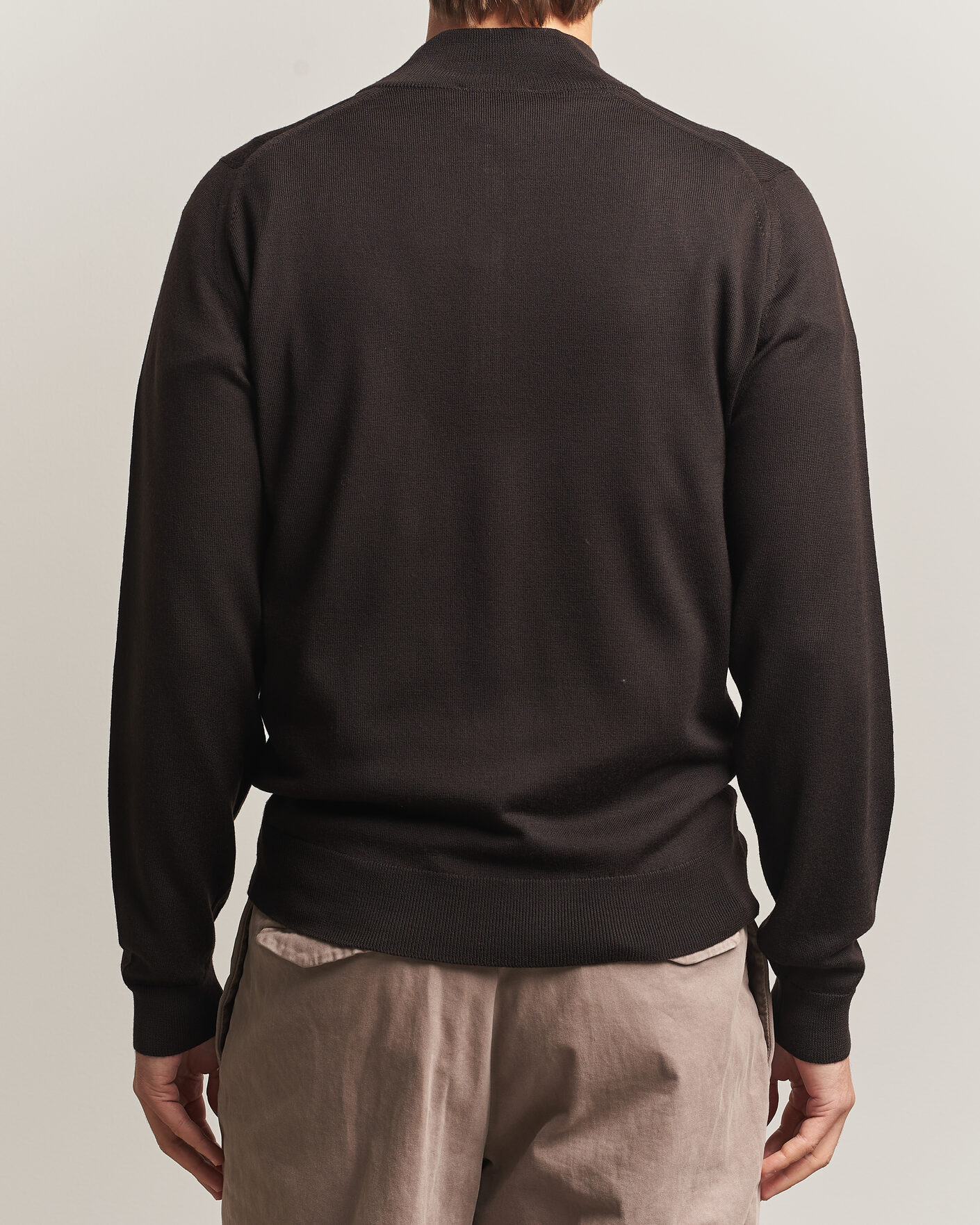 Herre | Trøjer | John Smedley | Tapton Extra Fine Merino Half Zip Faulkner Brown