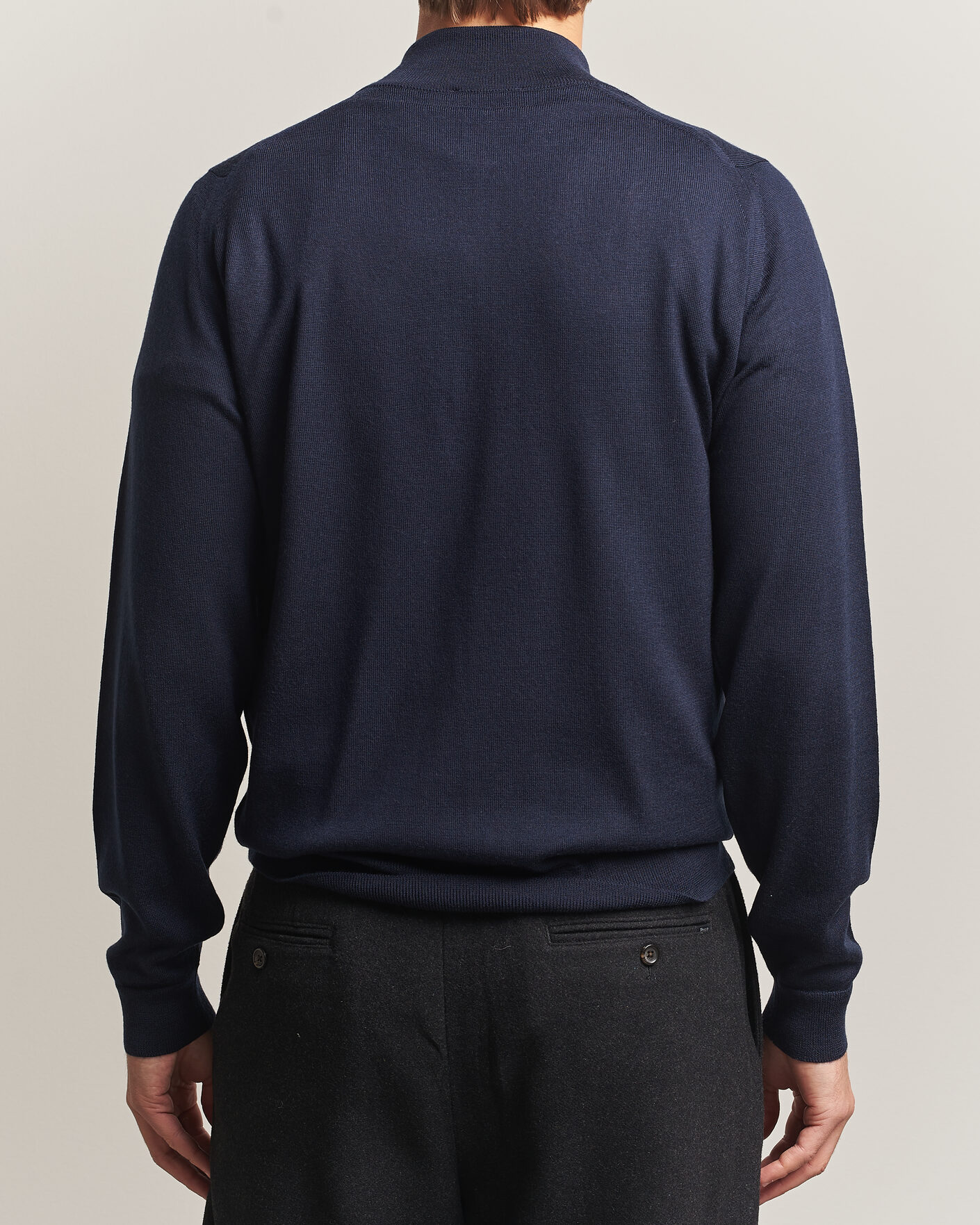 Herre | Trøjer | John Smedley | Tapton Extra Fine Merino Half Zip Midnight