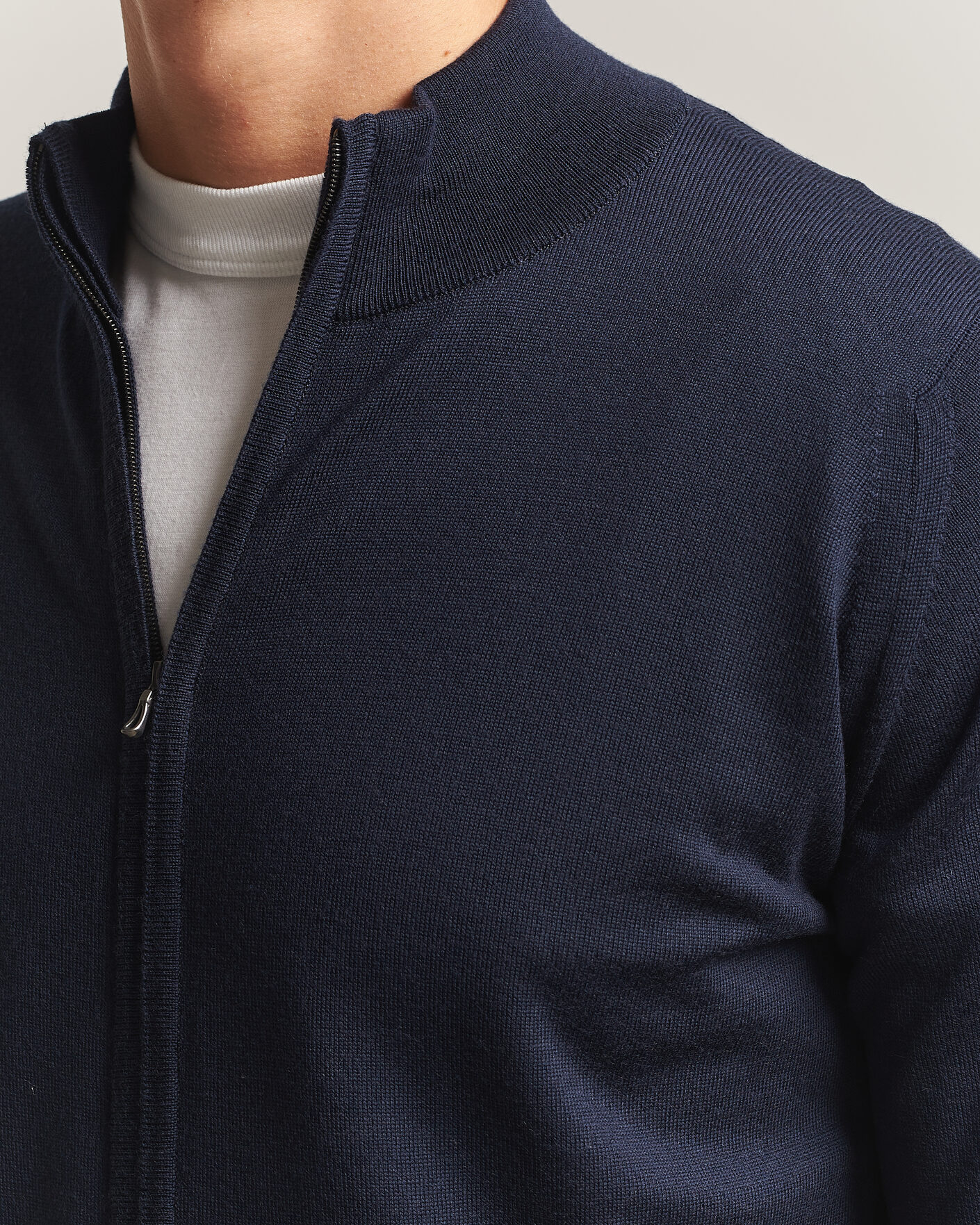 Herre | Trøjer | John Smedley | Claygate Extra Fine Merino Full Zip Midnight