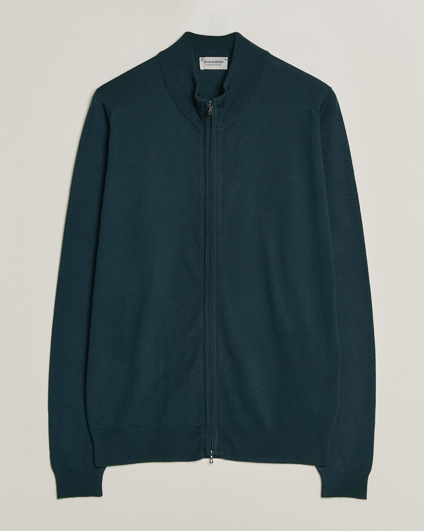 Herre | Trøjer | John Smedley | Claygate Extra Fine Merino Full Zip Richardson Green