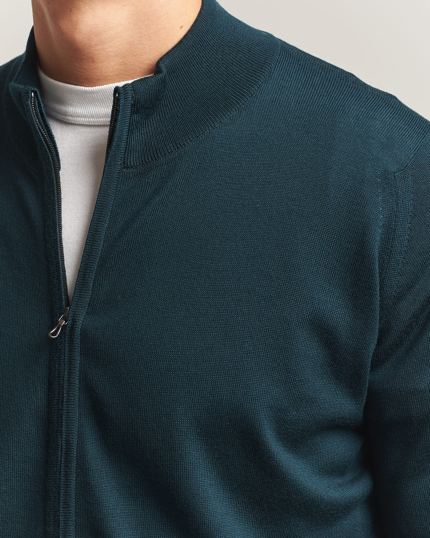 Herre | Trøjer | John Smedley | Claygate Extra Fine Merino Full Zip Richardson Green