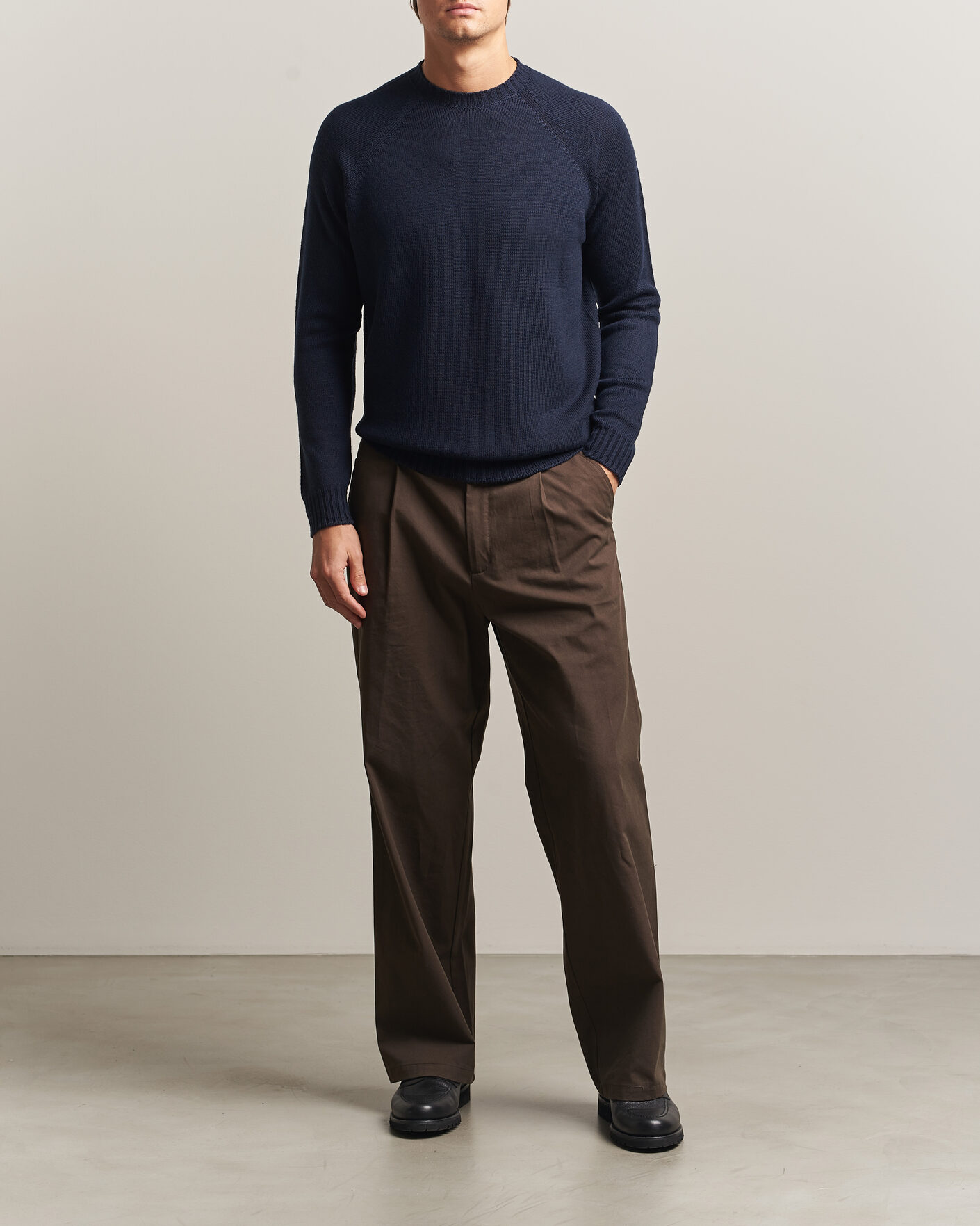 Herre | Trøjer | John Smedley | Denver Extra Fine Merino Crew Neck Midnight