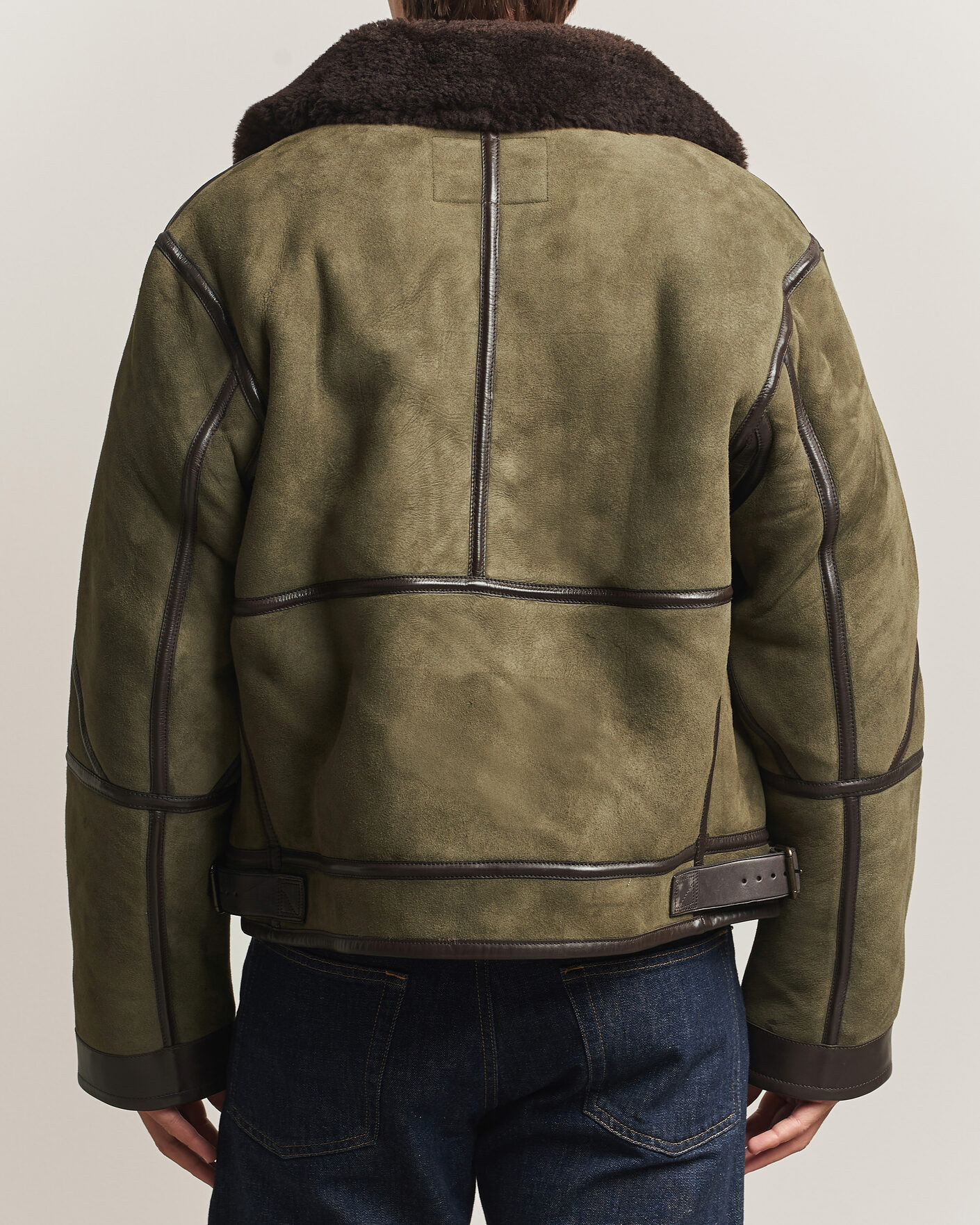 Herre | Jakker | Polo Ralph Lauren | Suede Leather Flight Jacket Myrtle Green