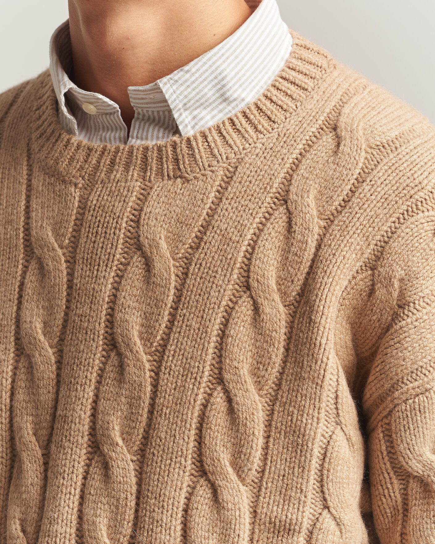 Herre | Trøjer | Polo Ralph Lauren | Exploded Cabel Sweater Camel Melange