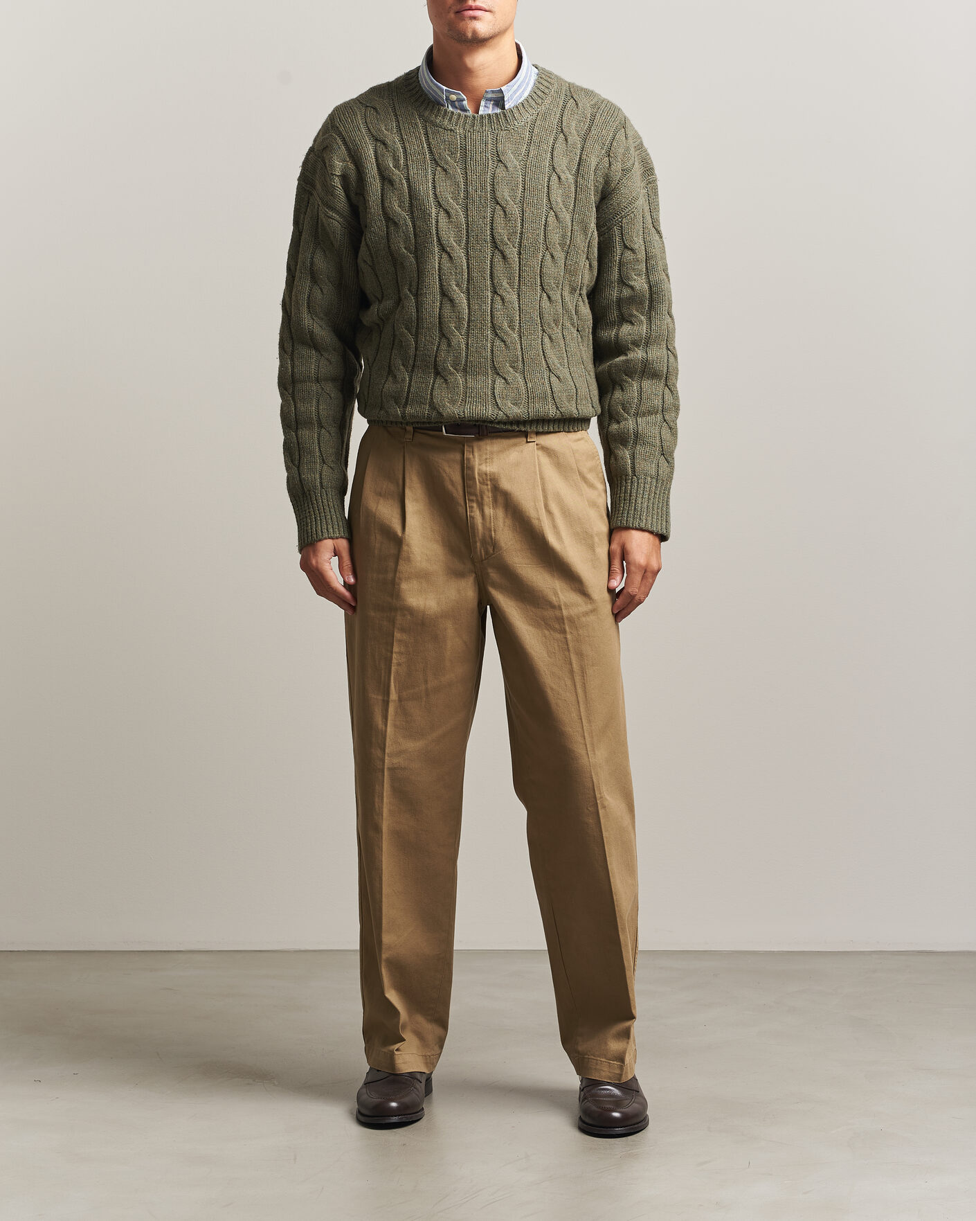Herre | Trøjer | Polo Ralph Lauren | Exploded Cabel Sweater Treron Olive