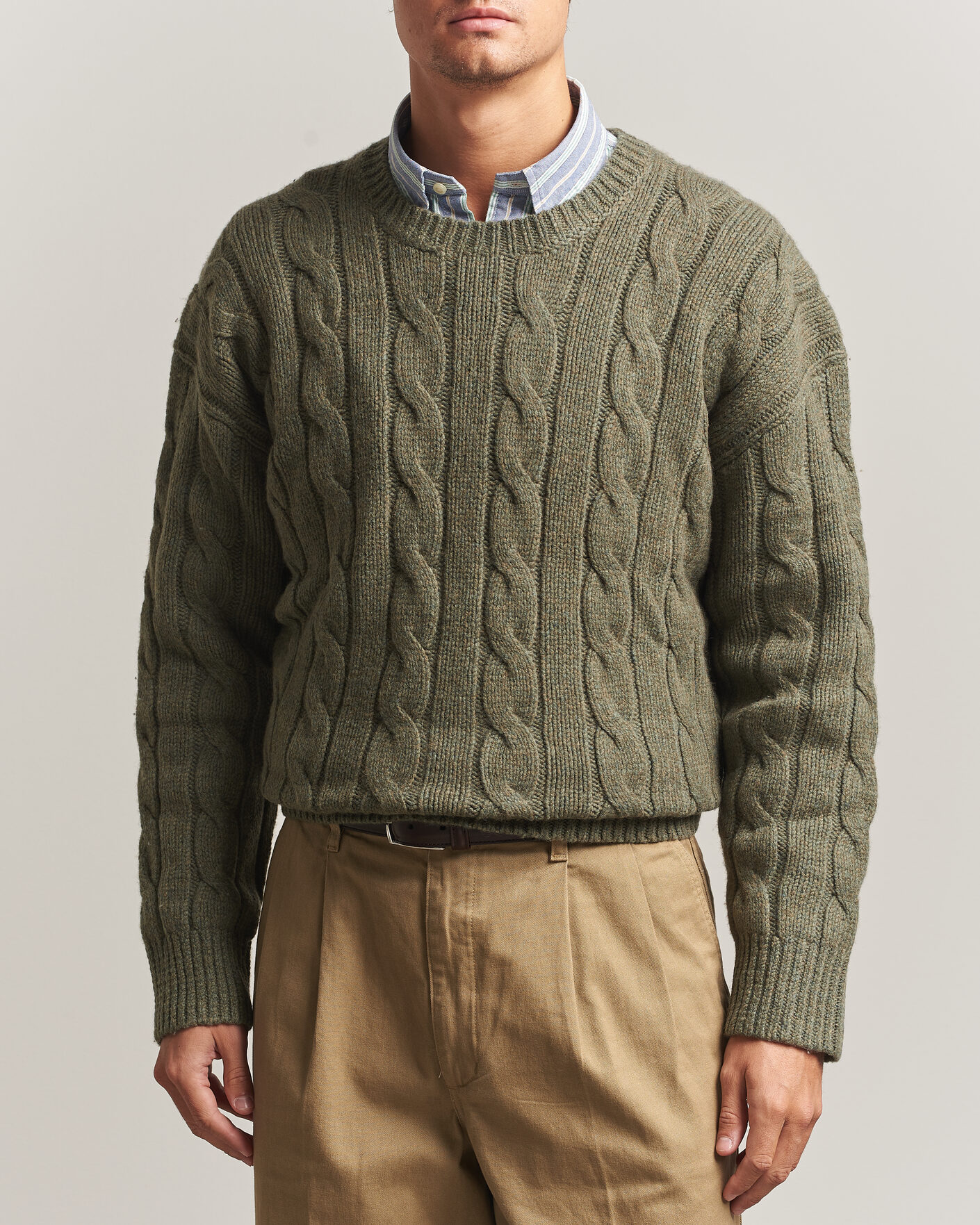 Herre | Trøjer | Polo Ralph Lauren | Exploded Cabel Sweater Treron Olive