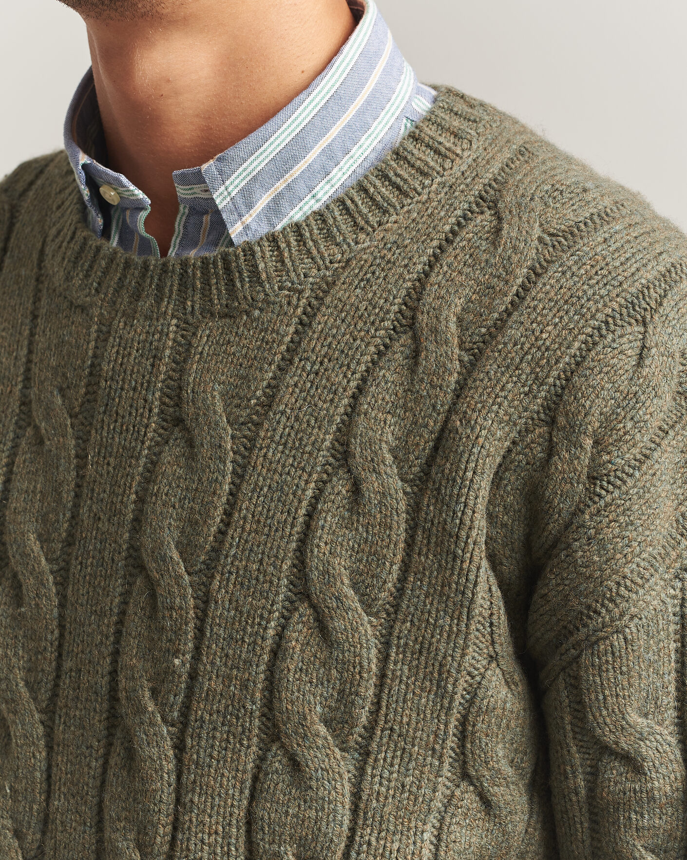 Herre | Trøjer | Polo Ralph Lauren | Exploded Cabel Sweater Treron Olive