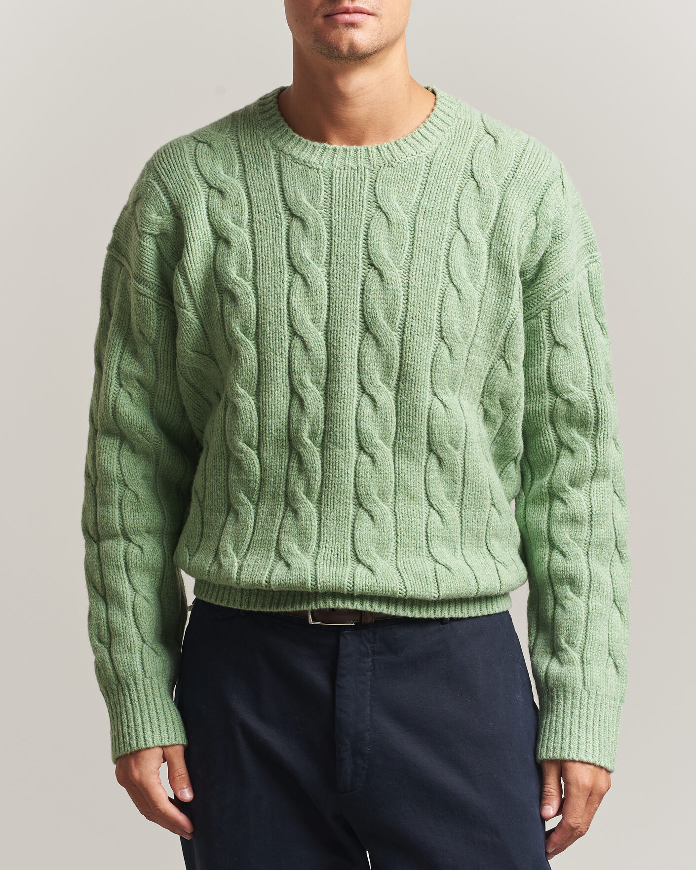Herre | Trøjer | Polo Ralph Lauren | Exploded Cabel Sweater Sprouting Green
