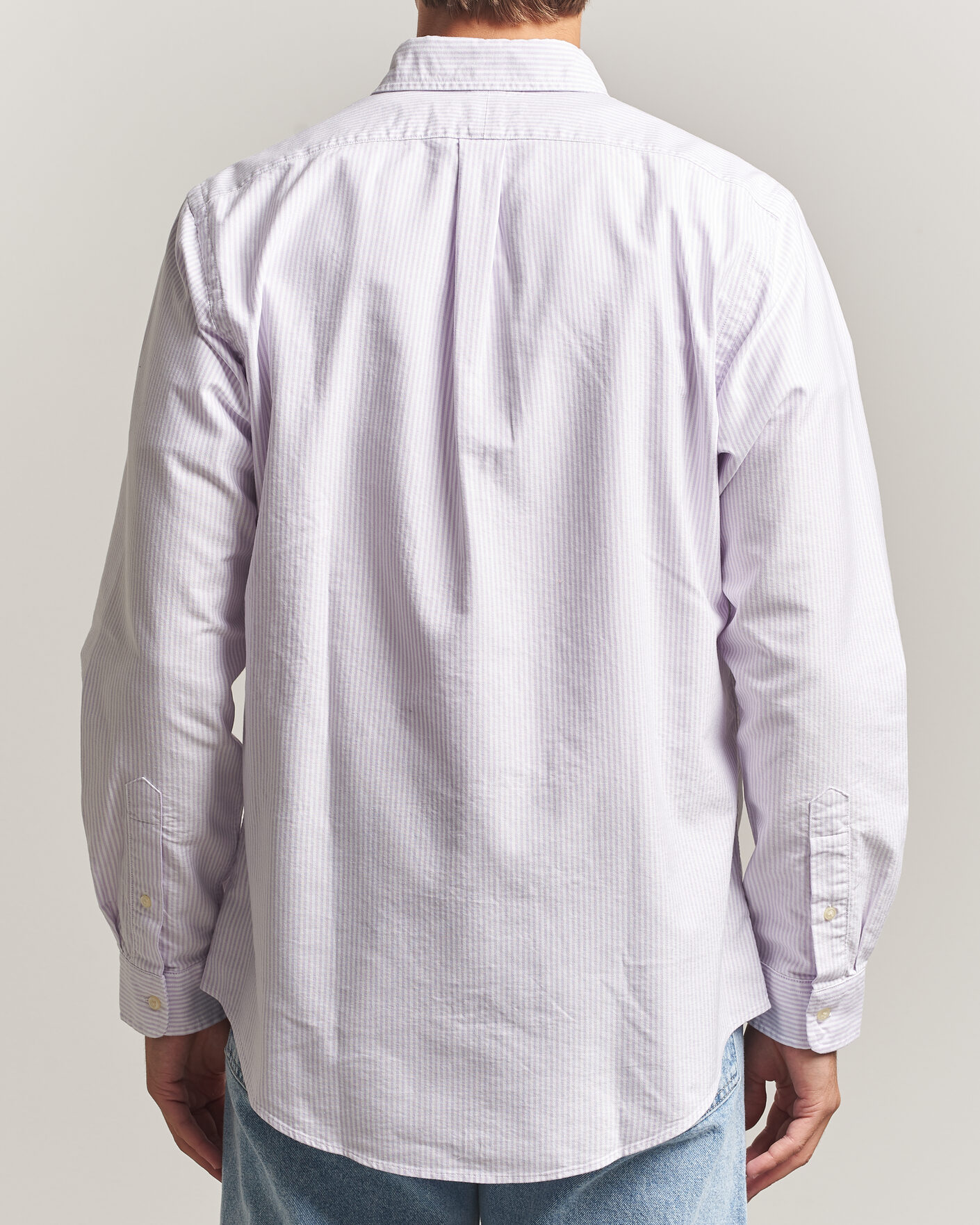 Herre | Skjorter | Polo Ralph Lauren | Custom Fit Striped Oxford Shirt Lilac/White