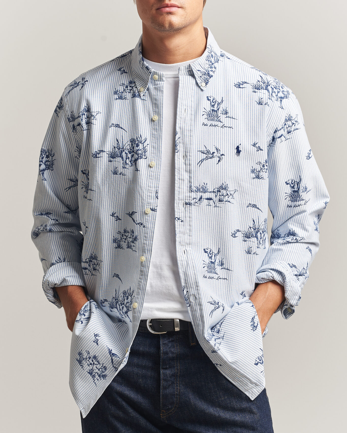 Herre | Skjorter | Polo Ralph Lauren | Custom Fit Printed Oxford Shirt Field & Pheasant