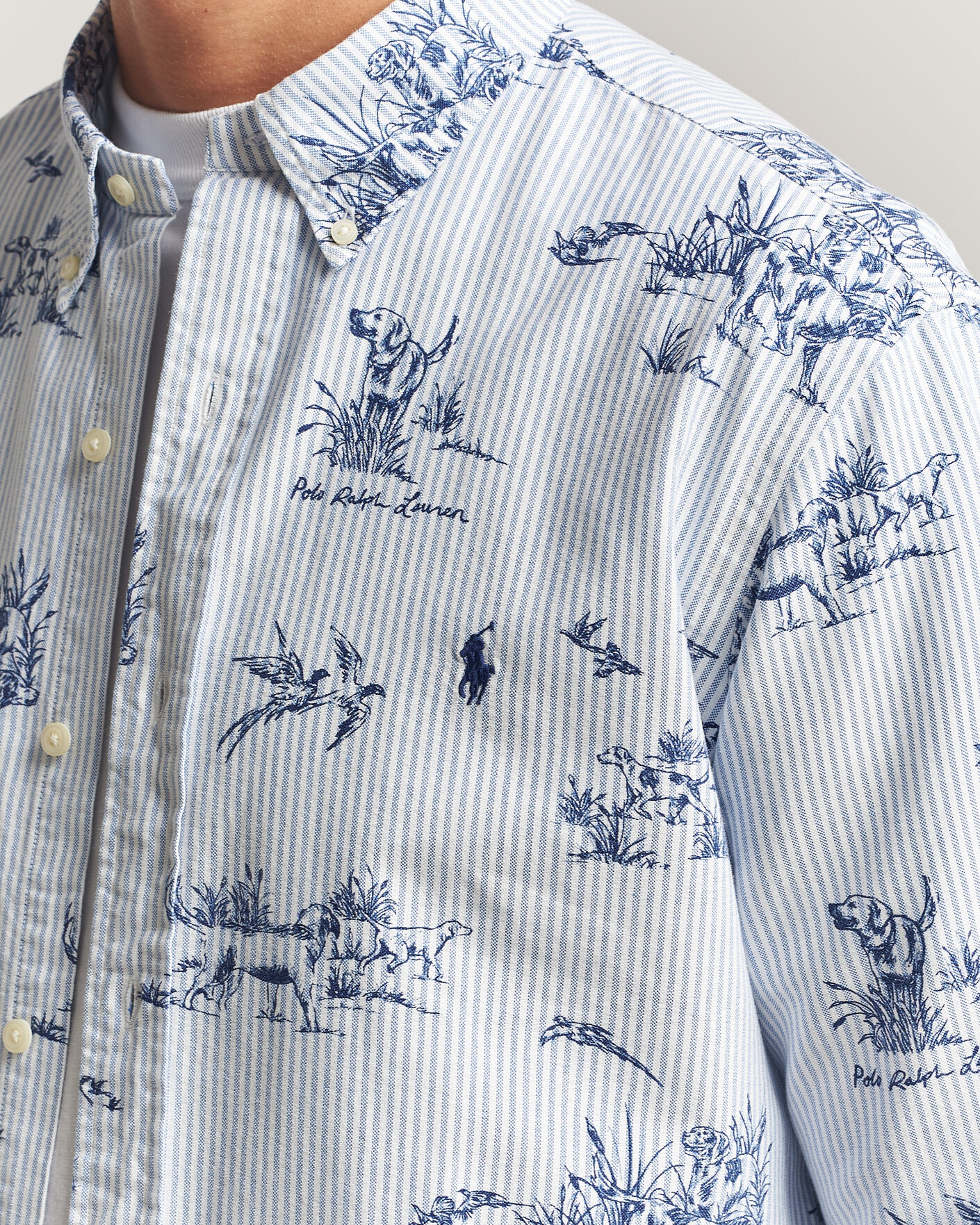 Herre | Skjorter | Polo Ralph Lauren | Custom Fit Printed Oxford Shirt Field & Pheasant