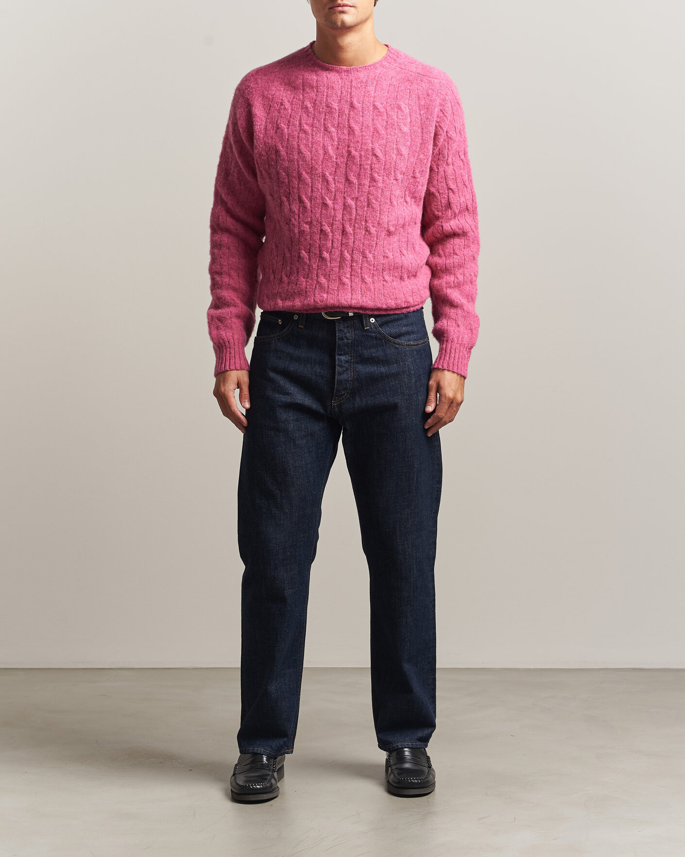 Herre | Trøjer | Polo Ralph Lauren | Shaggy Cable Merino Pullover Thulian Pink Heather
