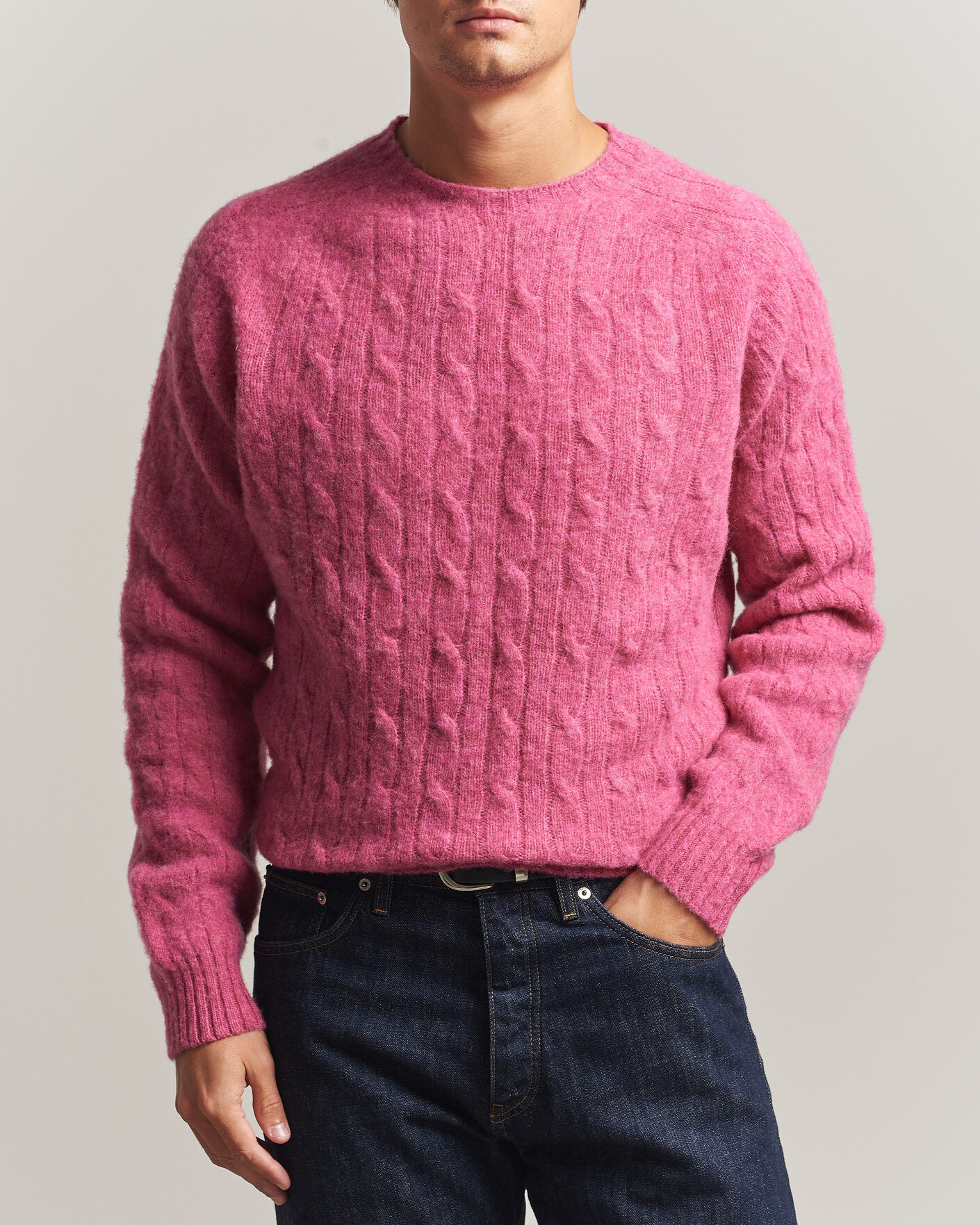 Herre | Trøjer | Polo Ralph Lauren | Shaggy Cable Merino Pullover Thulian Pink Heather