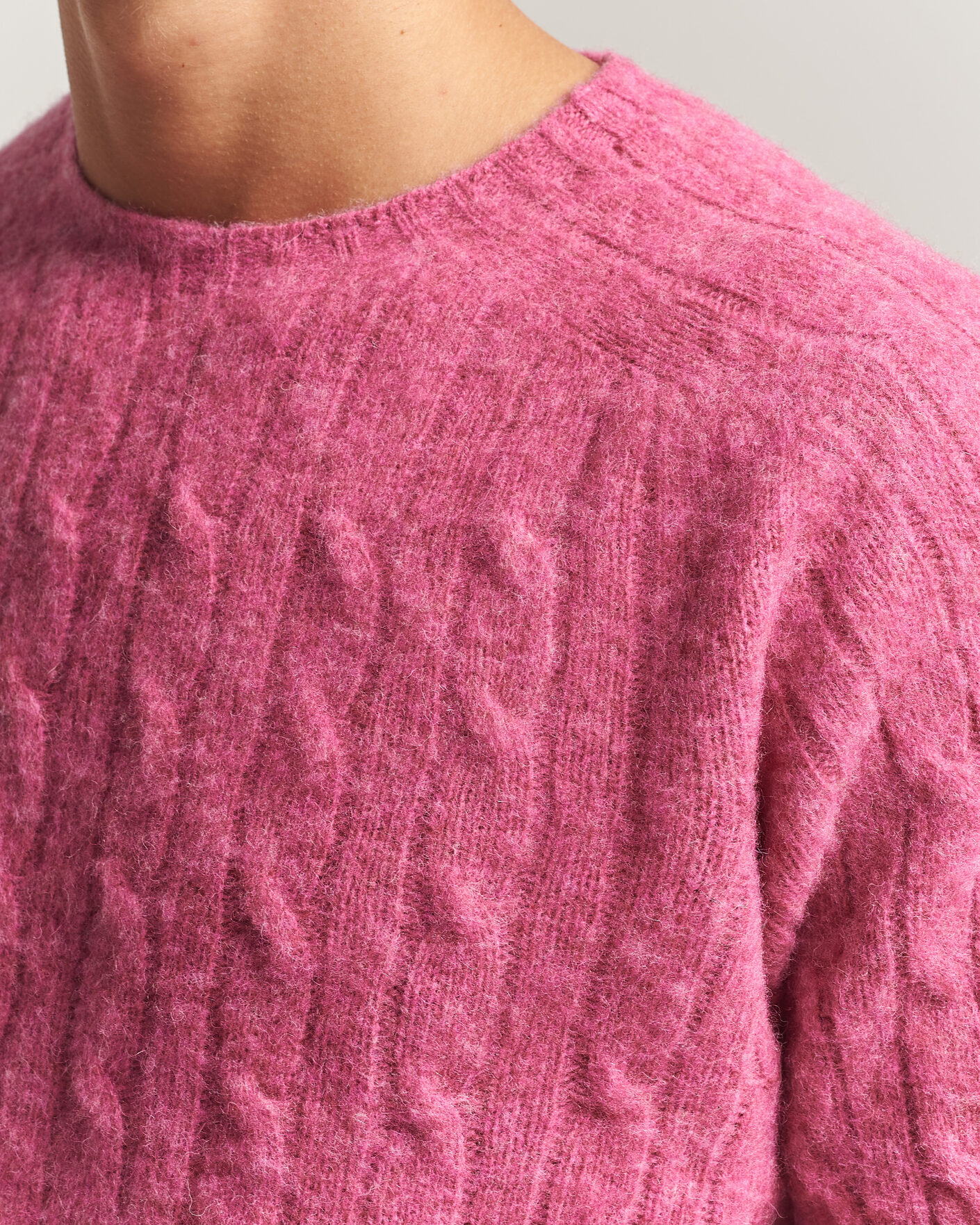 Herre | Trøjer | Polo Ralph Lauren | Shaggy Cable Merino Pullover Thulian Pink Heather