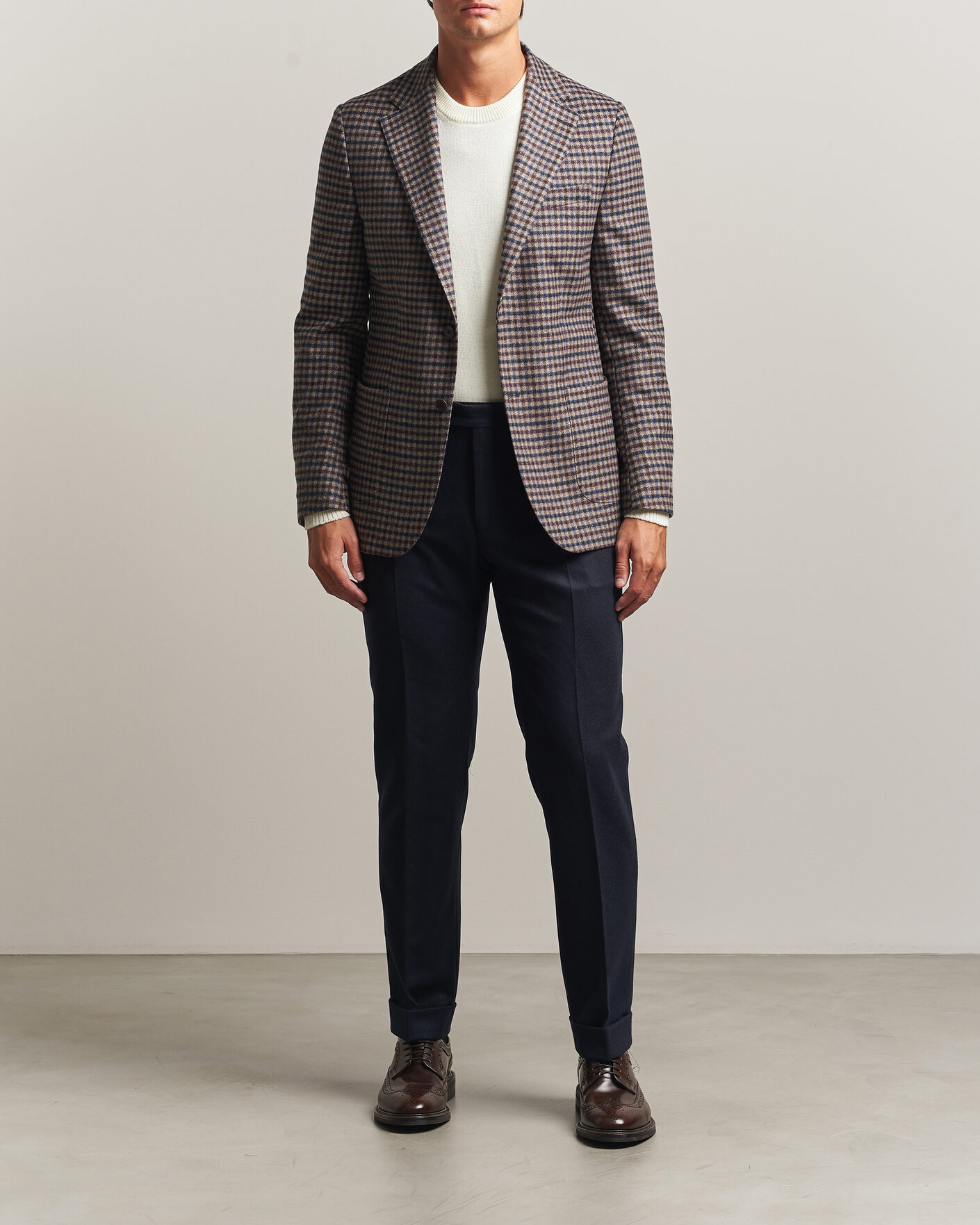 Herre | Blazere & jakker | Morris | Soft Check Blazer Brown