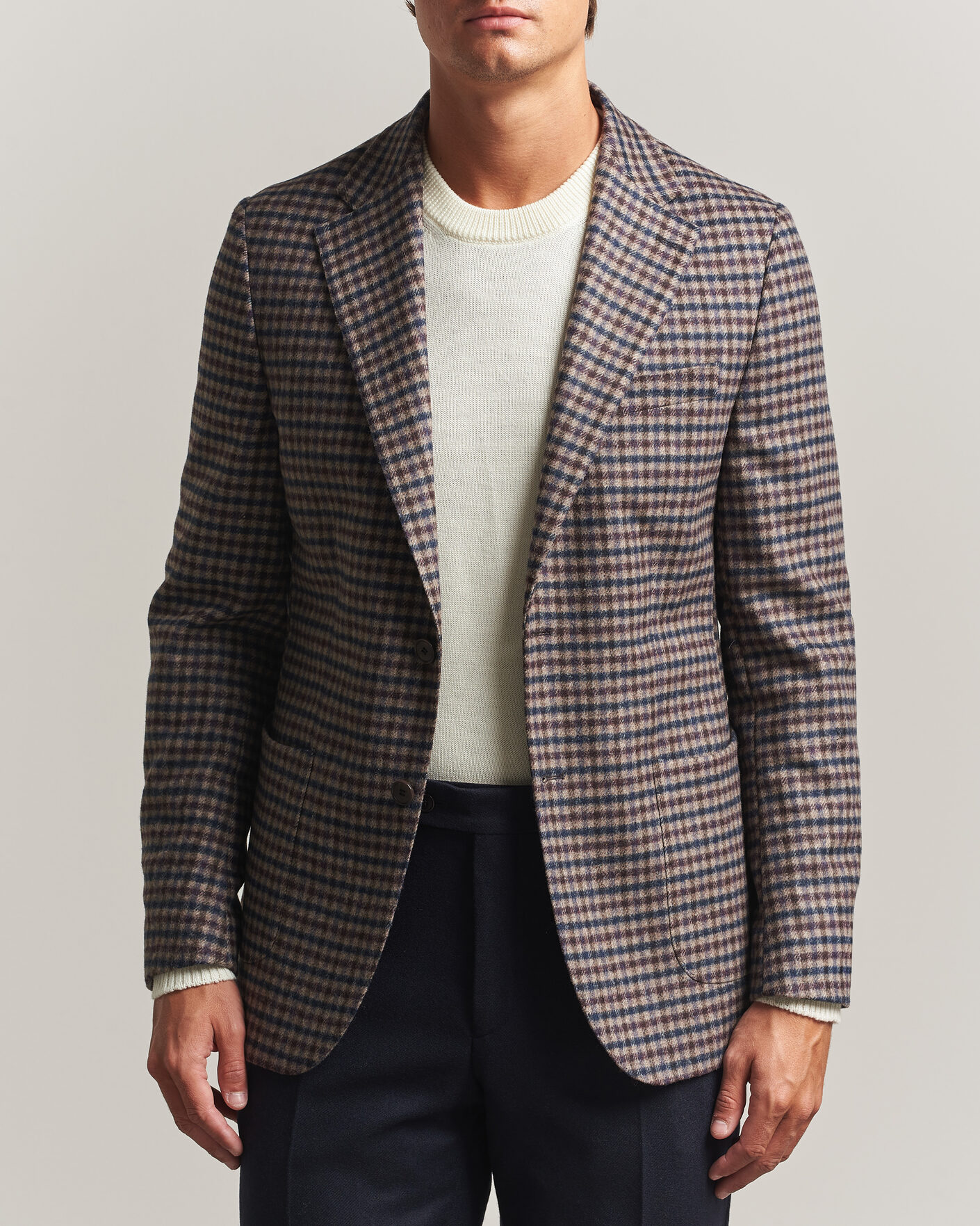 Herre | Blazere & jakker | Morris | Soft Check Blazer Brown