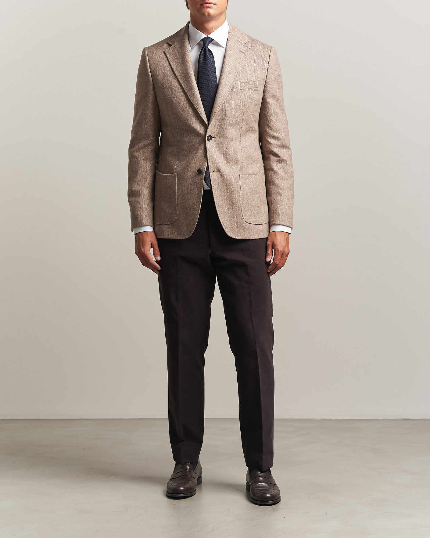 Herre | Blazere & jakker | Morris | Soft Herringbone Blazer Khaki