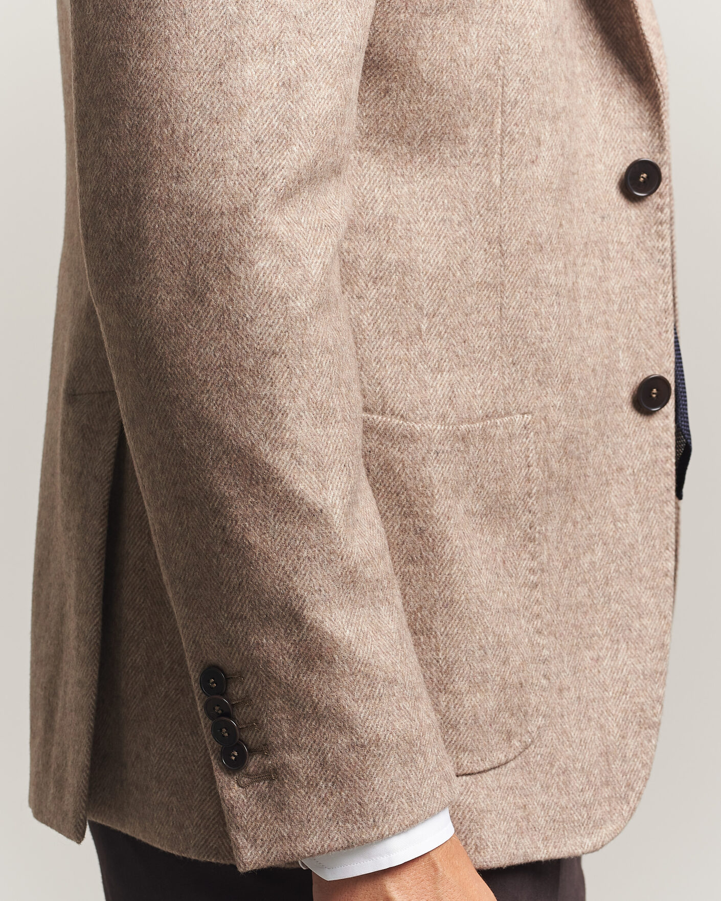 Herre | Blazere & jakker | Morris | Soft Herringbone Blazer Khaki