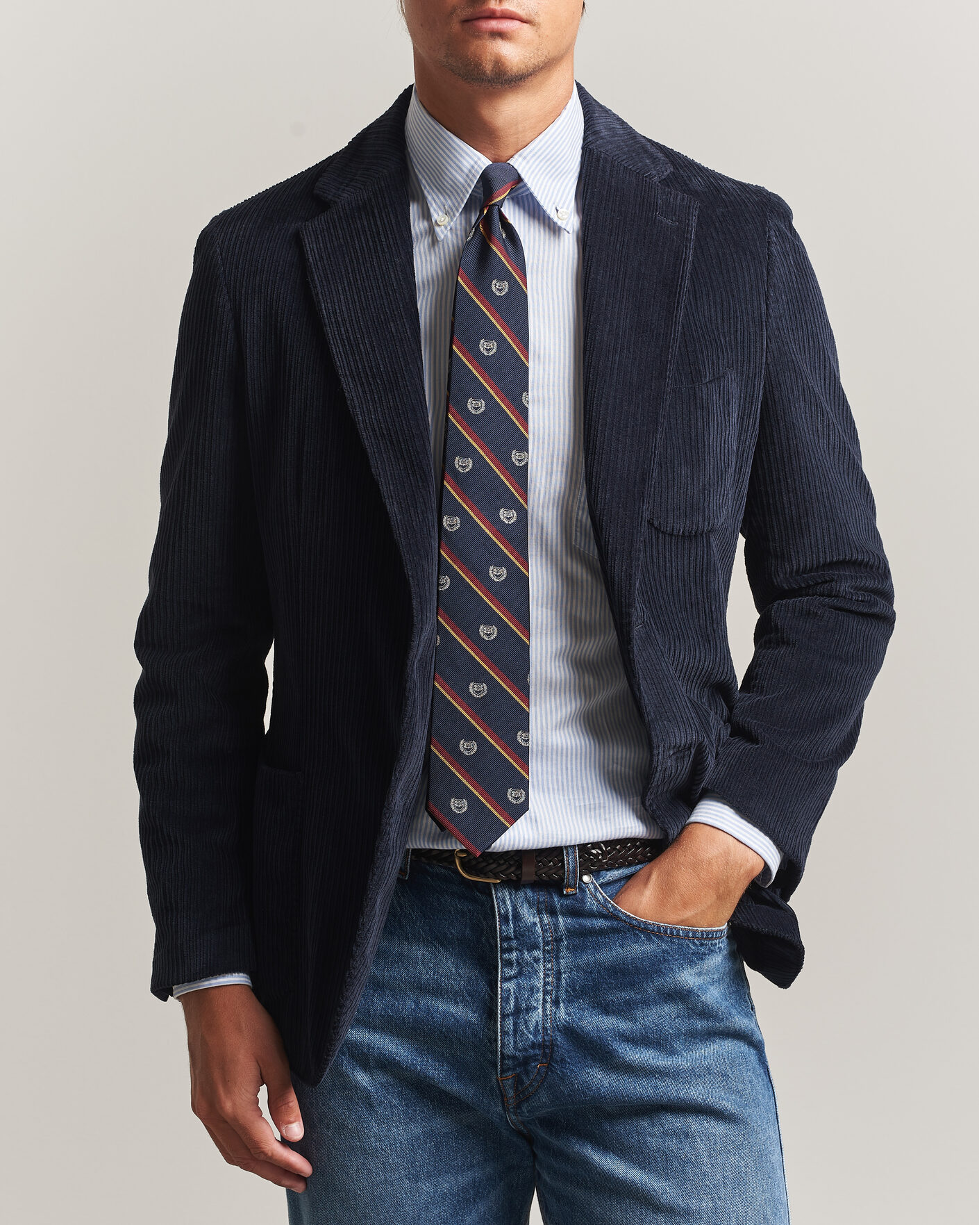 Herre | Blazere & jakker | Morris | Washed Cord Blazer Navy