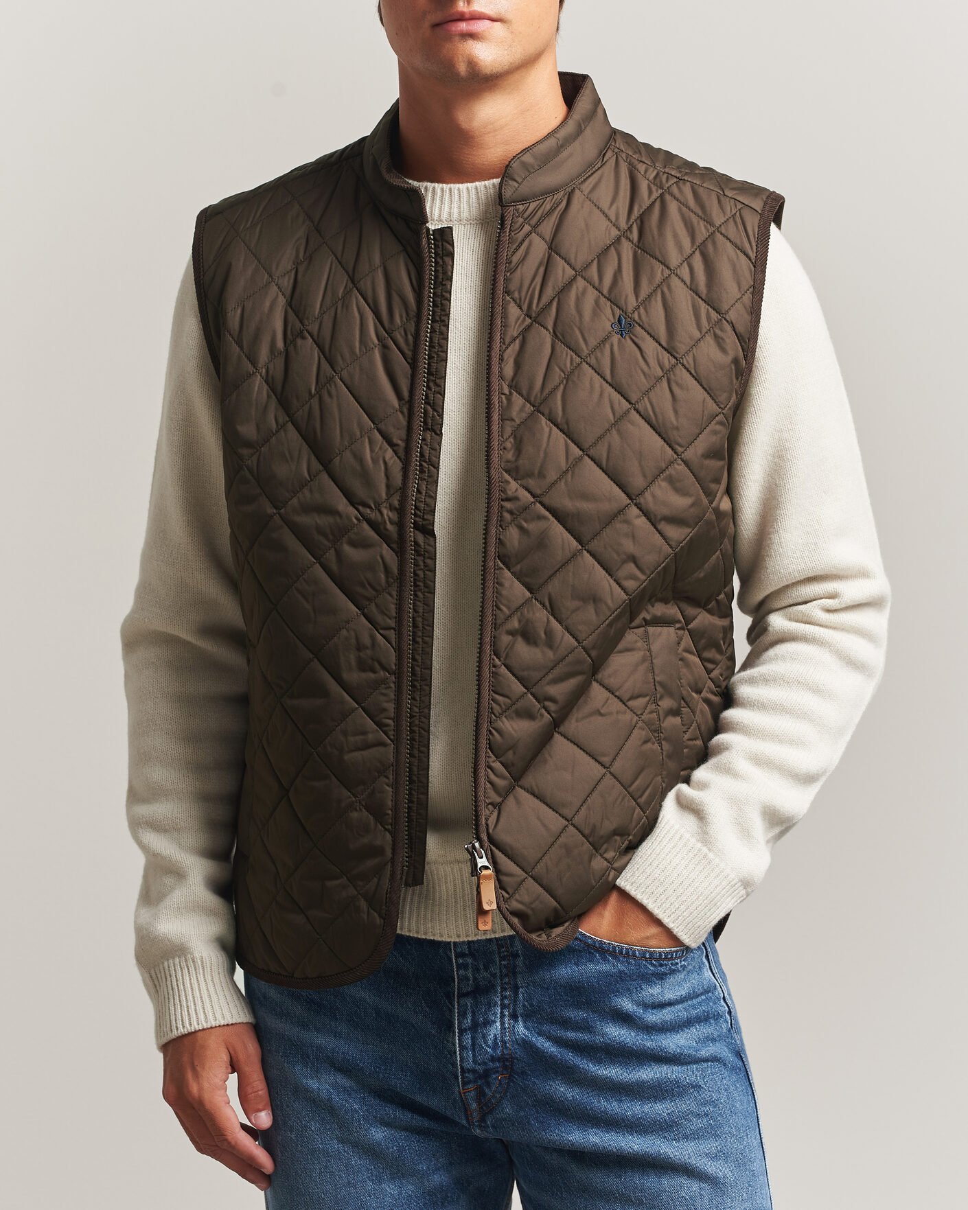 Herre | Veste | Morris | Teddy Quilted Vest Brown