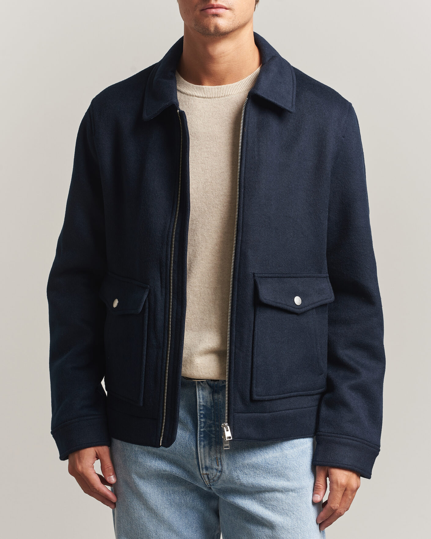 Herre | Jakker | Morris | Wallace Wool Jacket Blue