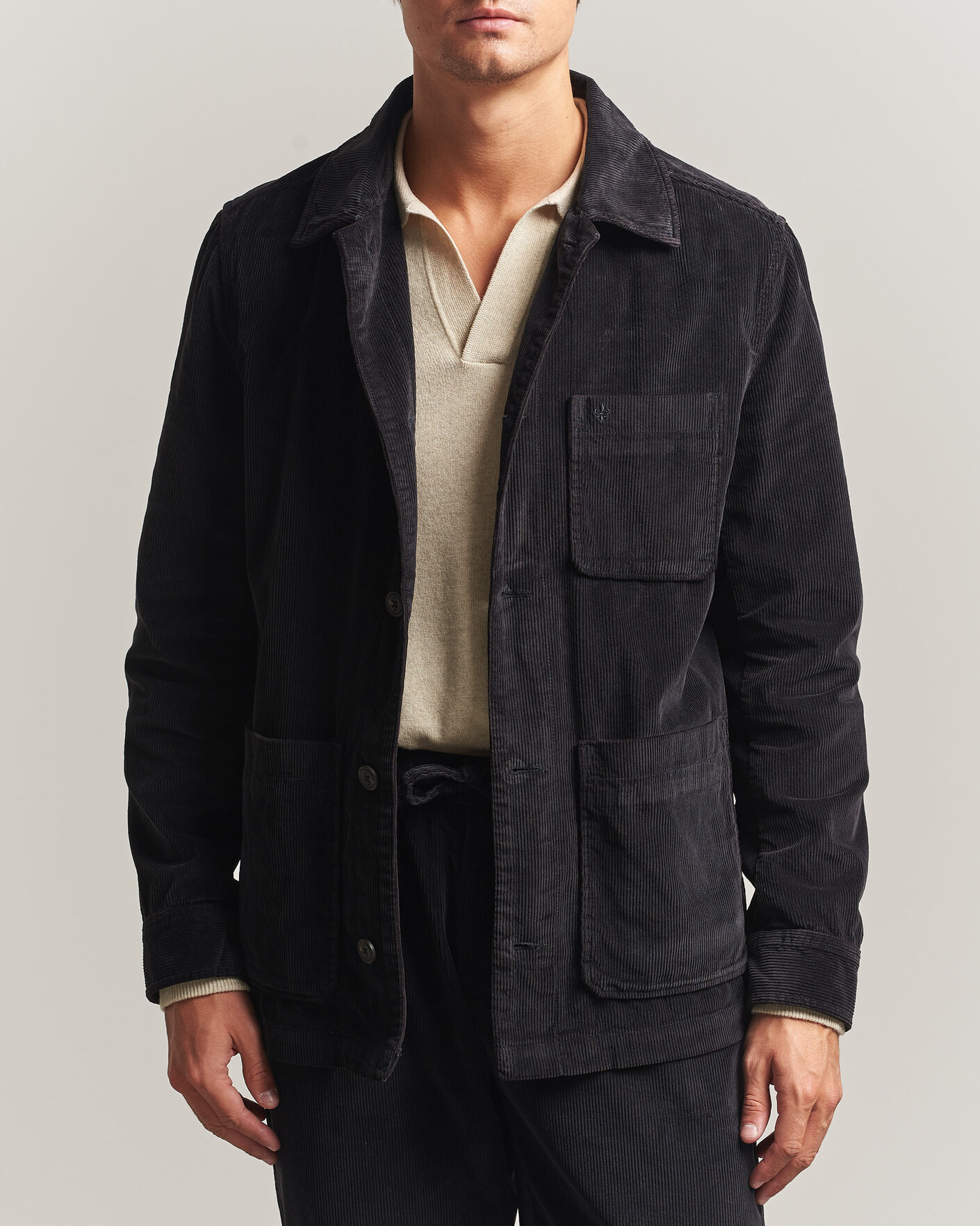 Herre | Skjorter | Morris | Fenix Cord Shirt Jacket Blue