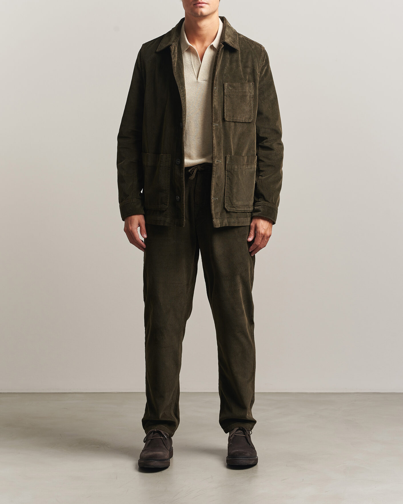 Herre | Skjorter | Morris | Fenix Cord Shirt Jacket Olive