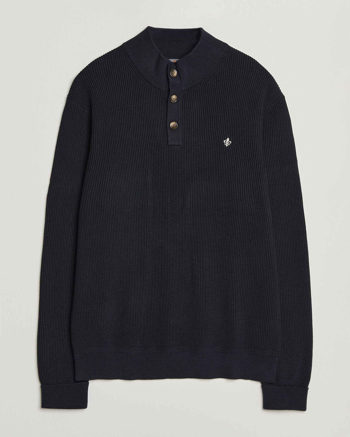 Herre | Trøjer | Morris | Niall Half Button Sweater Old Blue