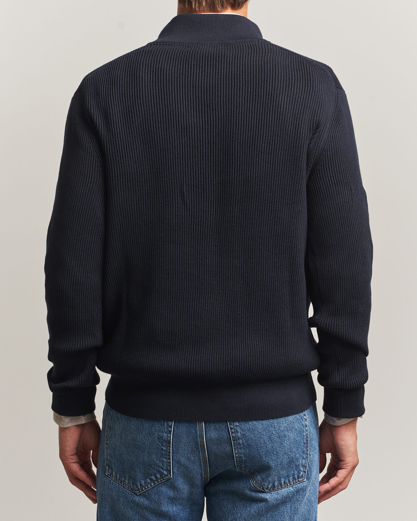 Herre | Trøjer | Morris | Niall Half Button Sweater Old Blue