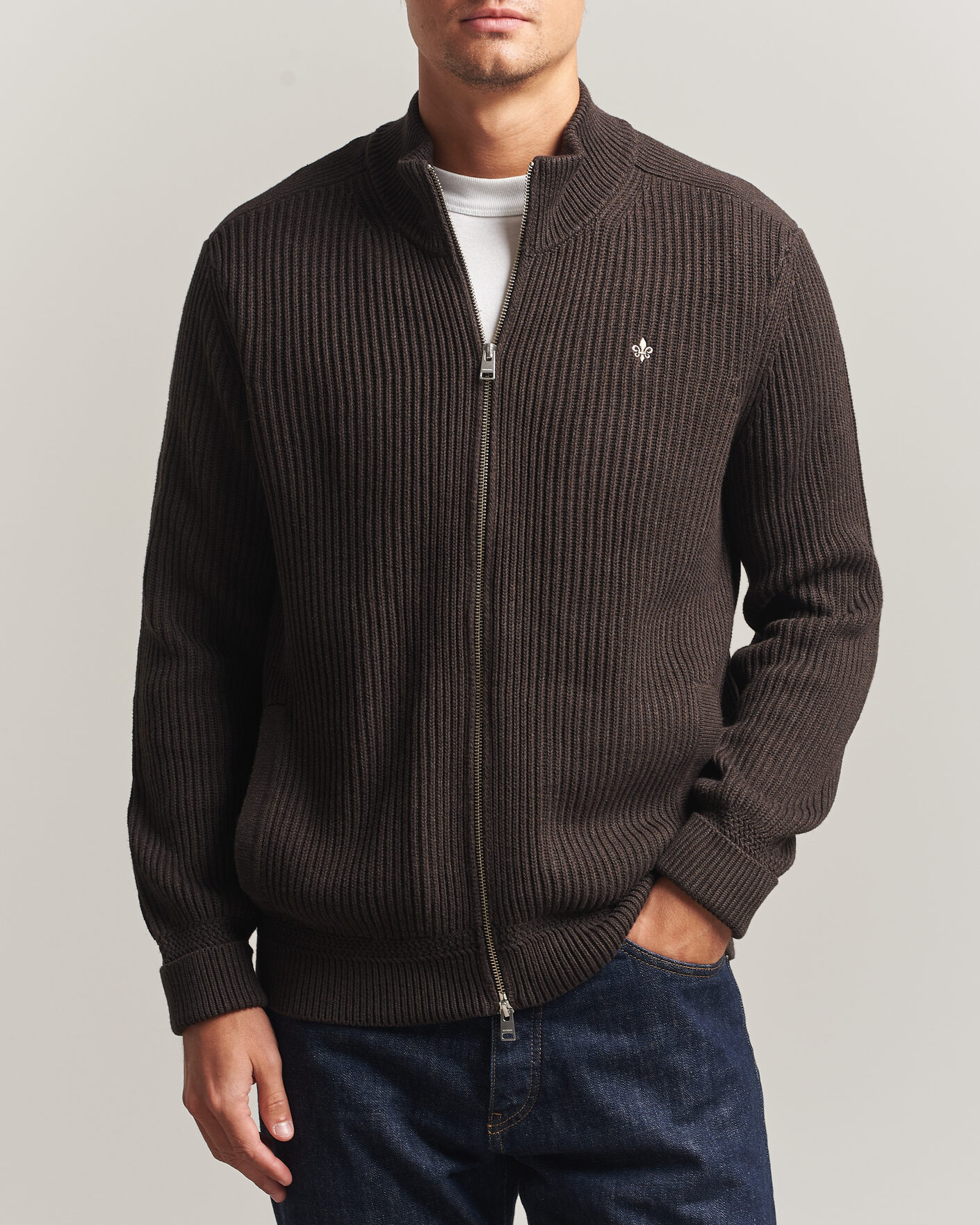 Herre | Trøjer | Morris | Duncan Zip Cardigan Brown