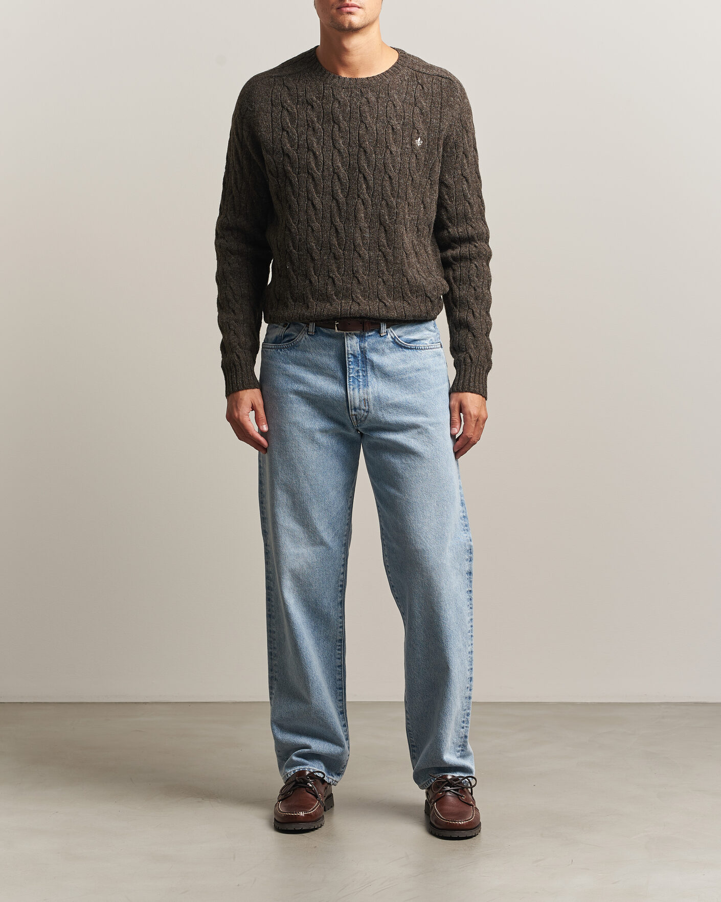 Herre | Trøjer | Morris | Archard Cable Sweater Brown
